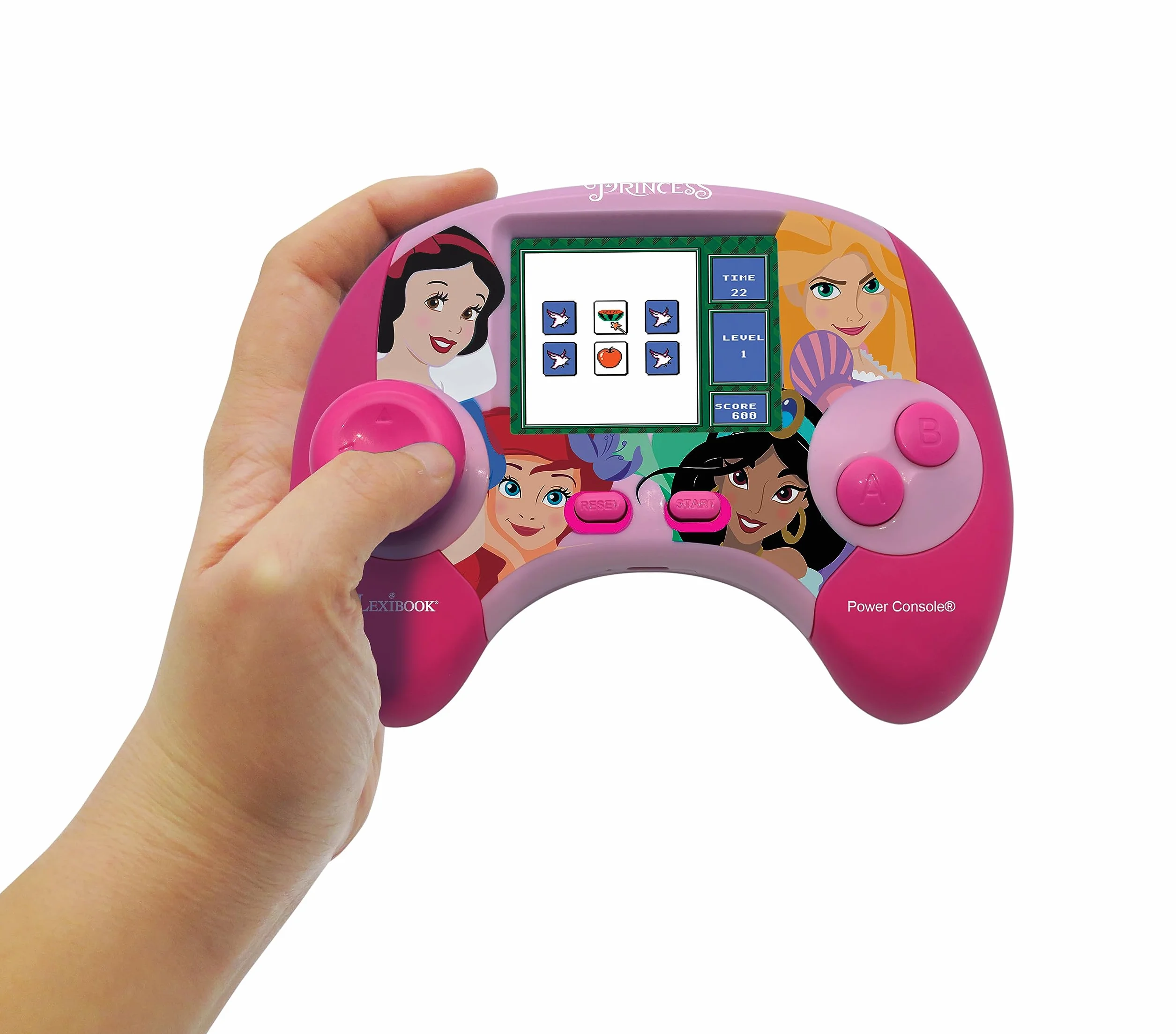 Lexibook Disney Princesses Power Console Console de Jeux éducative bilingue Français/Anglais 100 activités JCG100DPi1