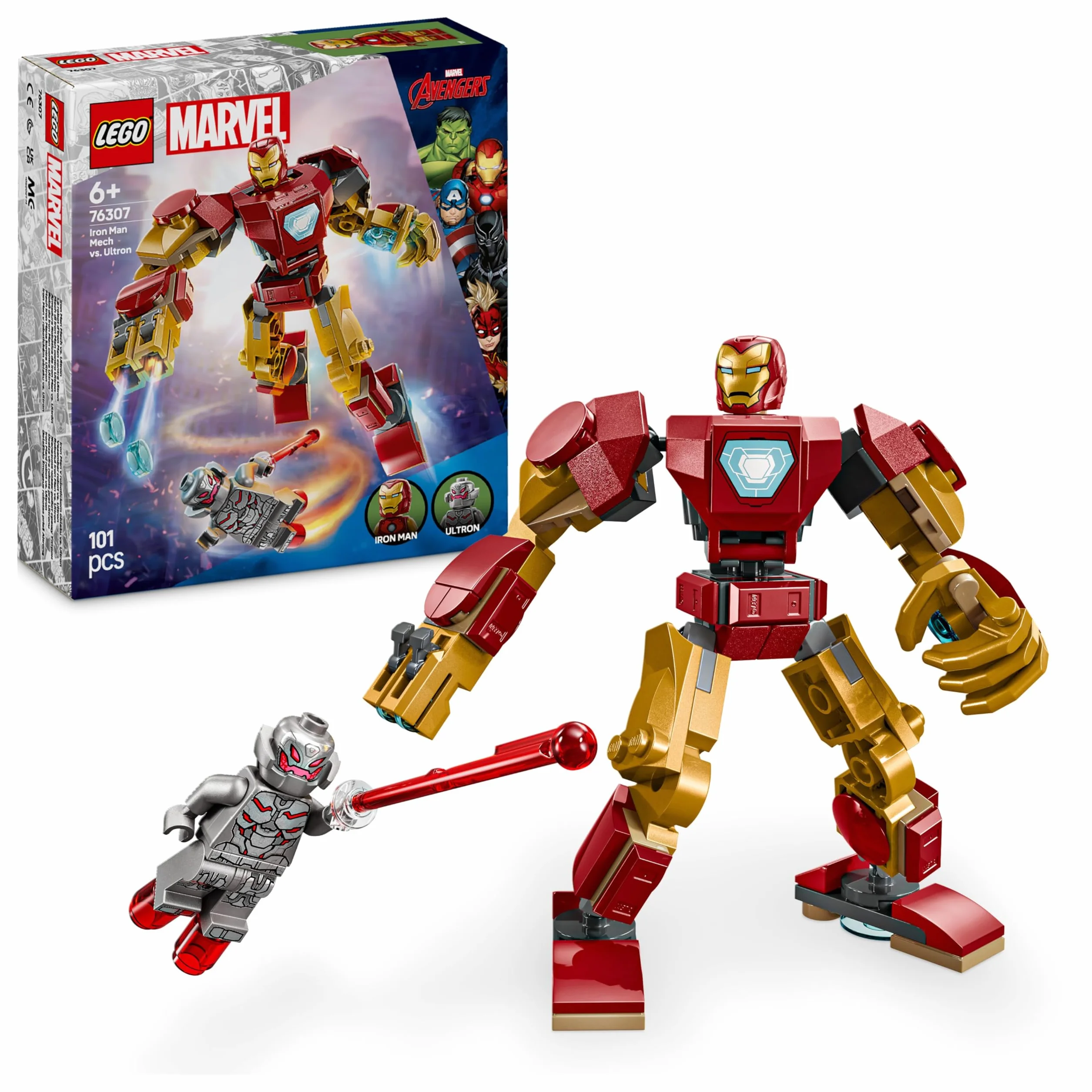 LEGO Marvel Le Robot d’Iron Man Contre Ultron Jouet de Construction 76307