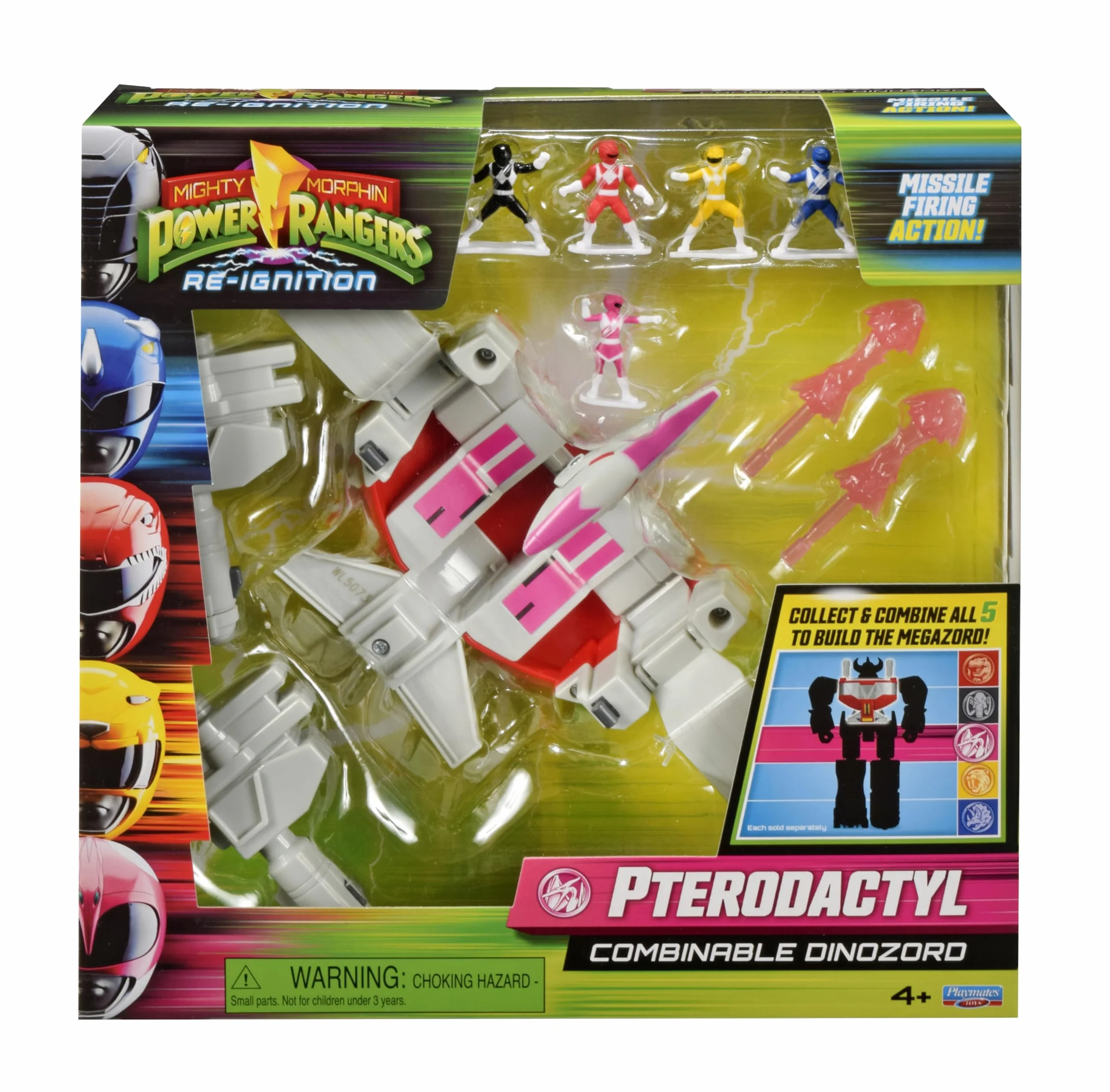 Power Rangers Collection Megazord Pterodactyl Dinozord Figurine Articulée Combinable 20 cm Gris