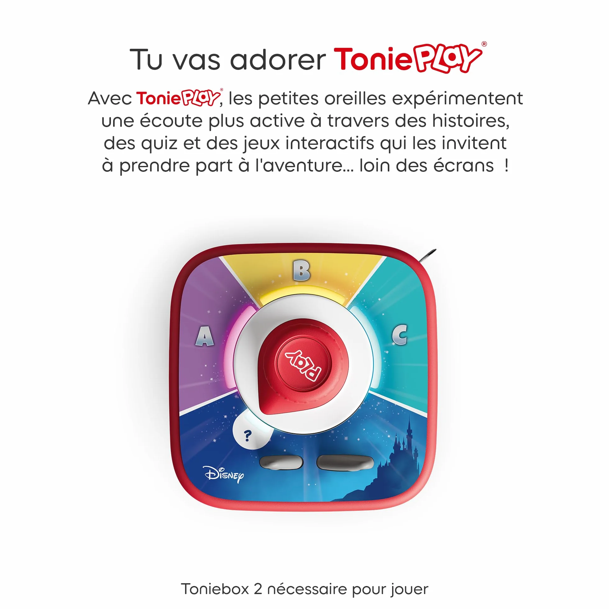 tonies Coffret Tonieplay Disney Le Grand Quiz avec contrôleur Compatible Toniebox 2 Jeu 3-9 Ans