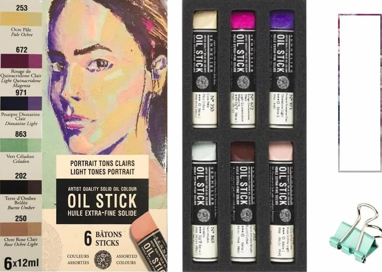 Sennelier Mini Oil Sticks 6pcs Set Portait Tons Clairs