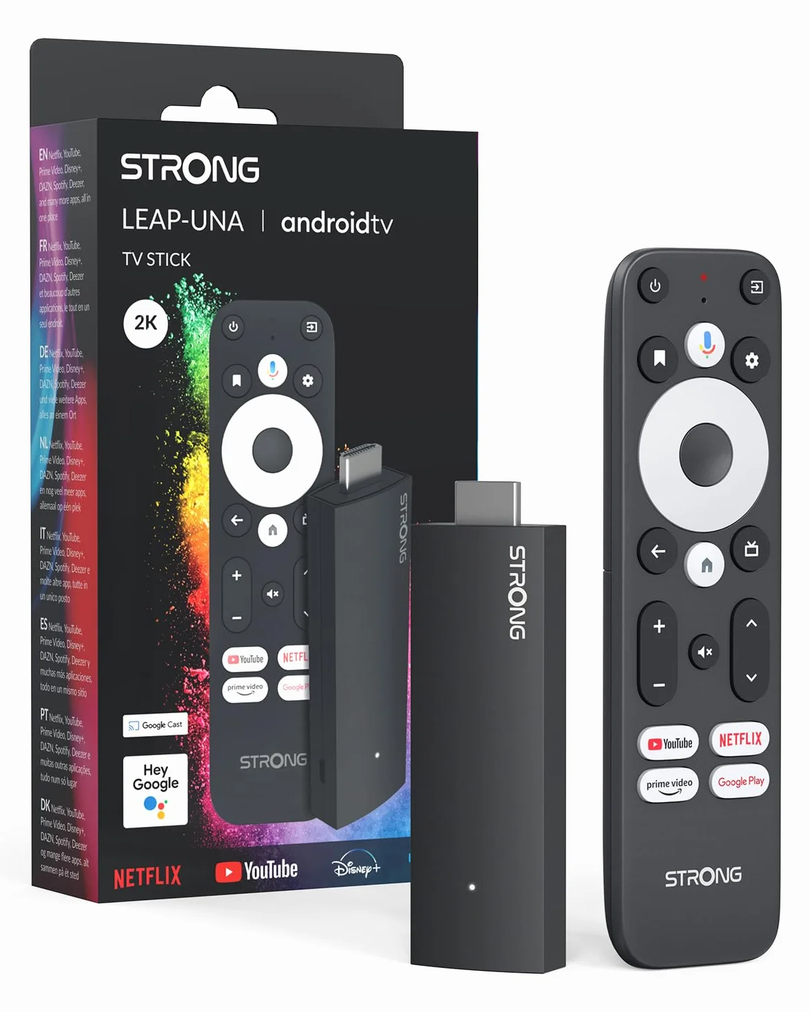 STRONG Leap-UNA Stick Android TV Box, Wi-Fi, Chromecast Intégré, Android 11, Assistant Google, HDR10+