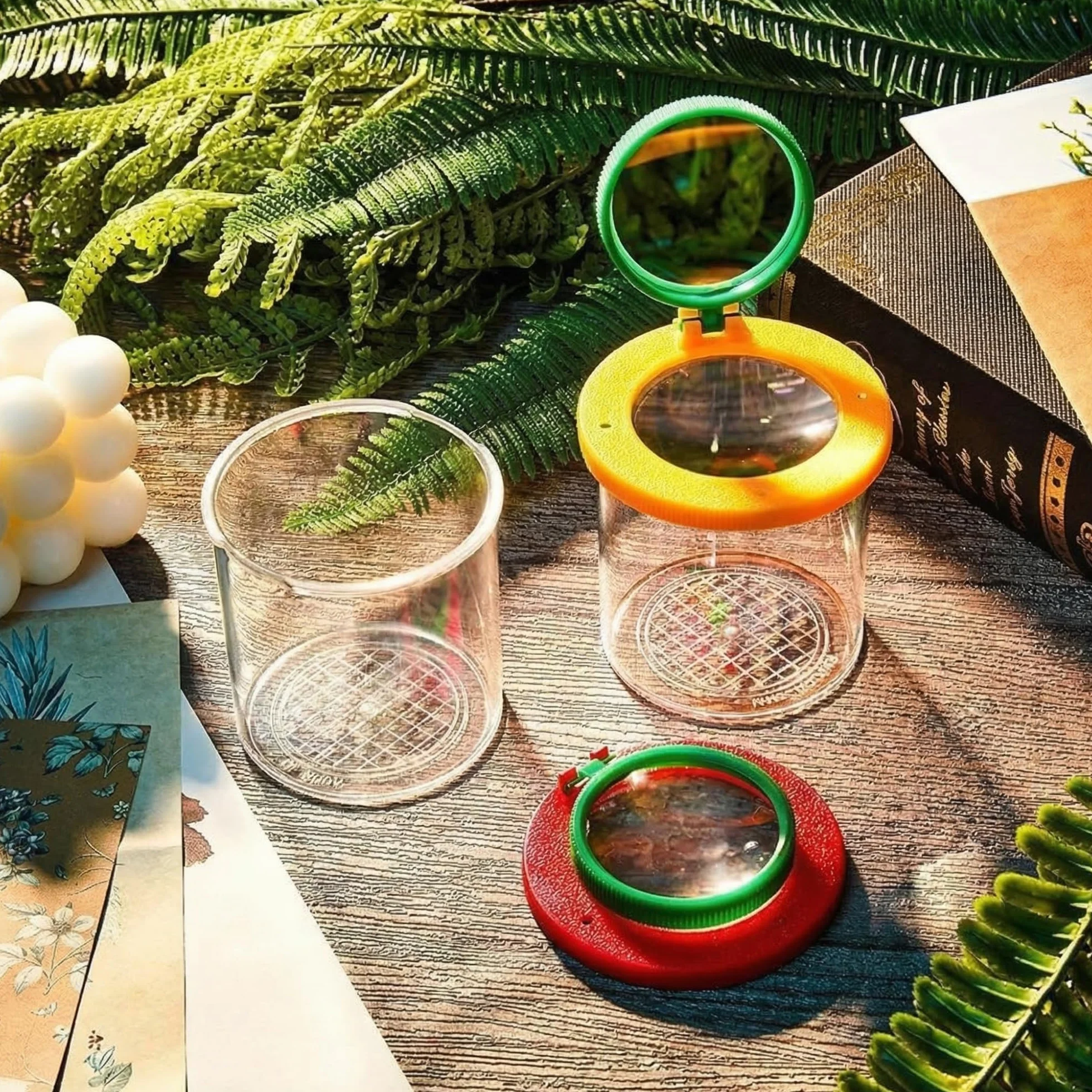 Boîtes à Insectes Grossissantes Visionneuse d'Insectes avec Loupe pour Enfants Outil d'Exploration de Nature Science