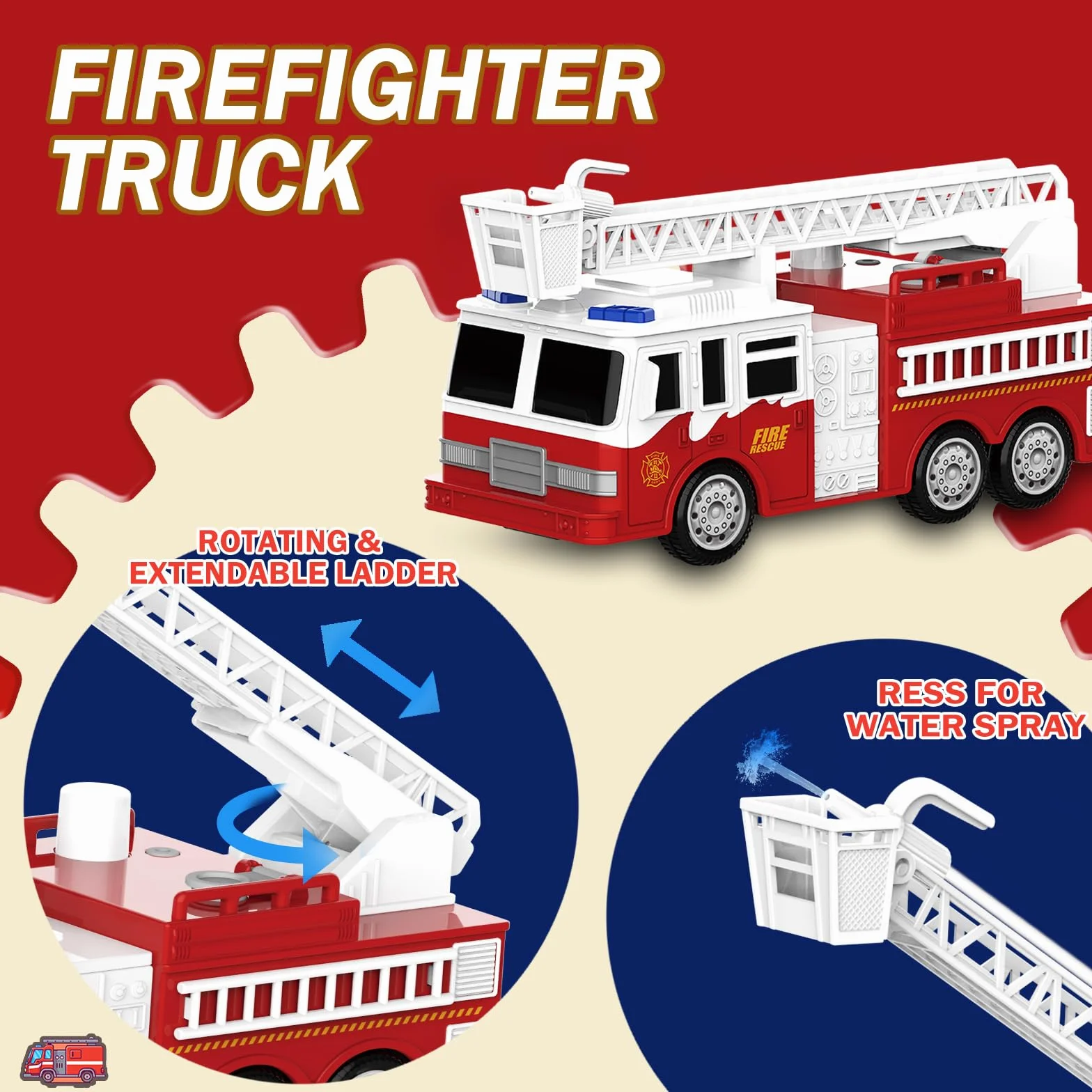 Jouets de véhicules d'urgence EPPO 4 Paquets pour Enfants, hélicoptère, Voiture de Police, Camion de Pompier, Cadeau 3-12 Ans