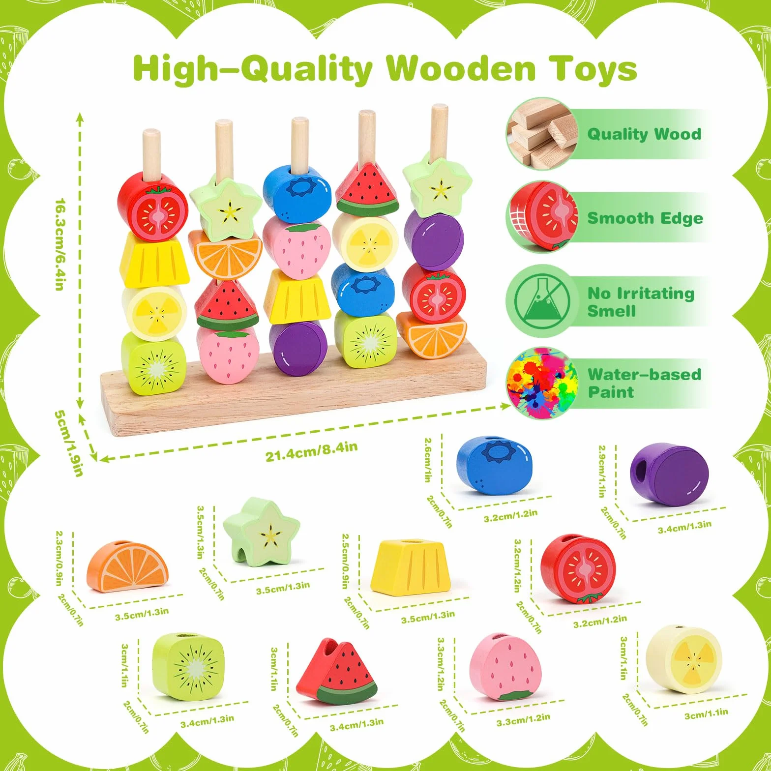 Jouet Montessori en Bois pour Enfants 2-5 Ans : Perles à Enfiler, Jeu de Tri et Empilage - Cadeau Éducatif Motricité Fine