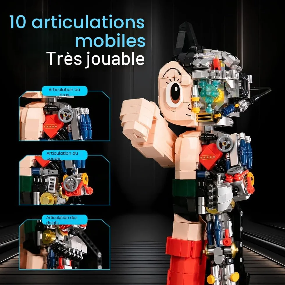 PANTASY Astro Boy Set de construction Anime détaillé design semi-mécanique figurine décorative pièce d'exposition