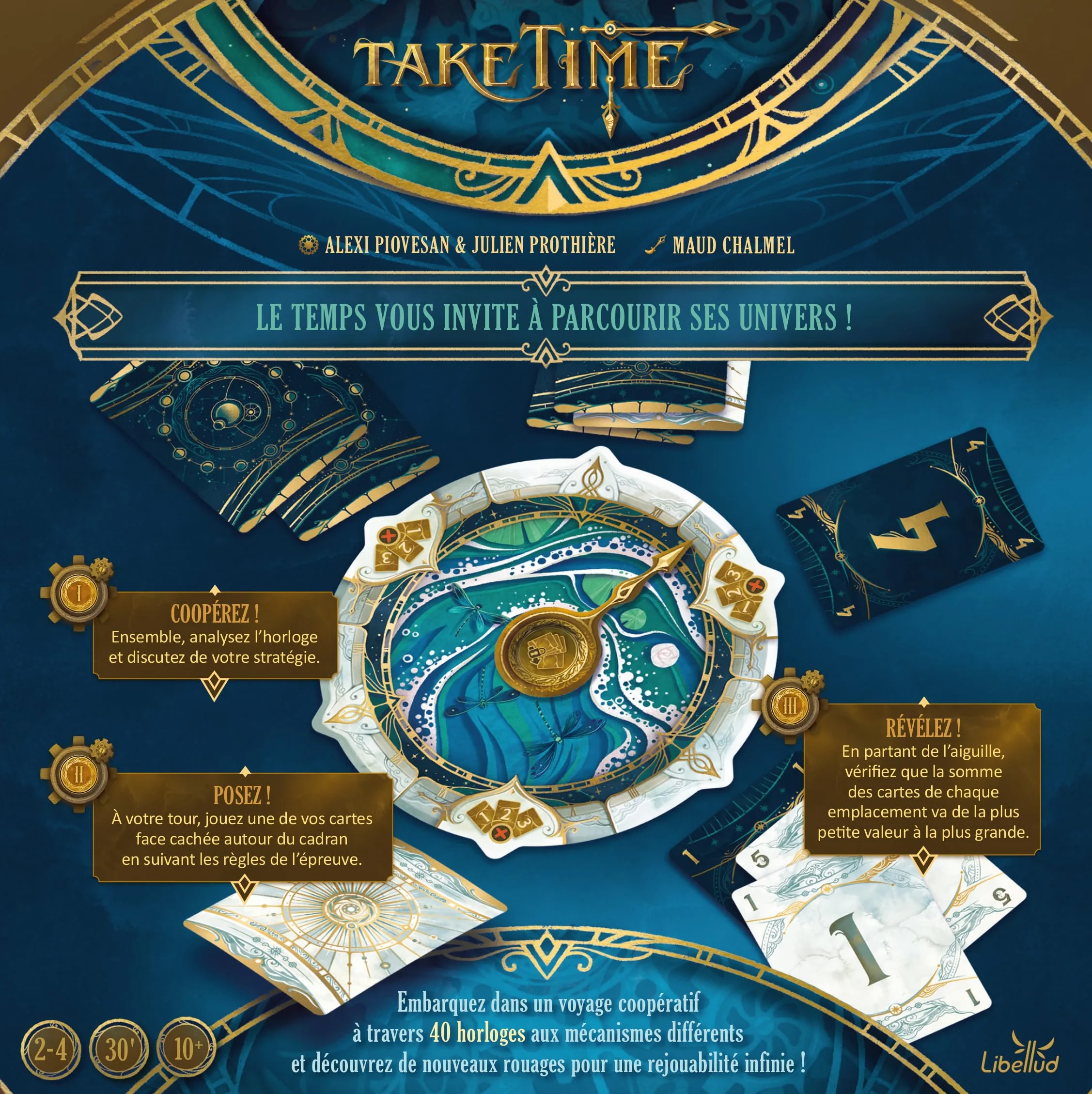 Asmodee Take Time Jeu coopératif Horloge Communication limitée Famille dès 10 Ans 2 à 5 Joueurs Version Française