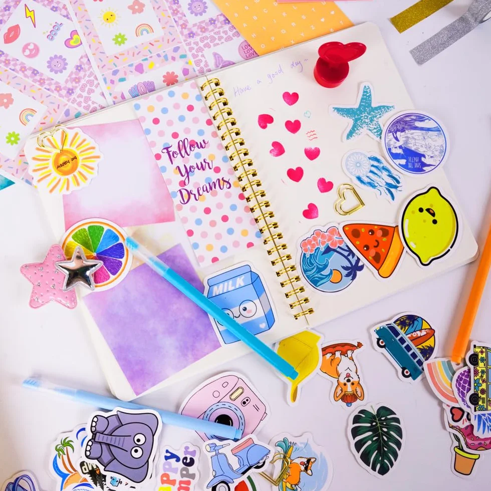 Kit de journal à faire soi-même avec couverture rigide – Cadeau de Pâques pour filles 8-12 ans – Scrapbook, agenda et papeterie