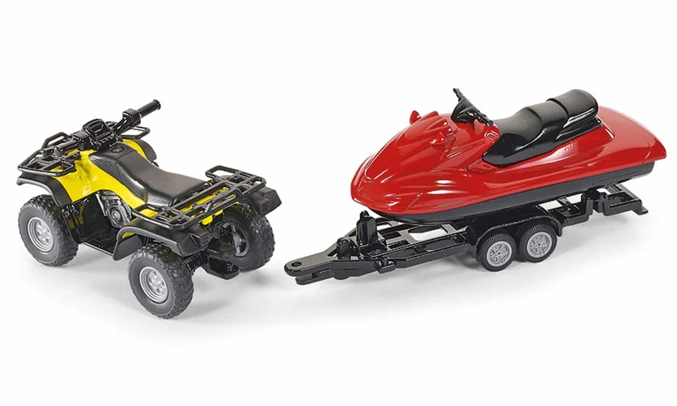 Siku 2314 Quad avec Remorque et Jet-Ski 1:50 Métal Plastique Jaune Rouge