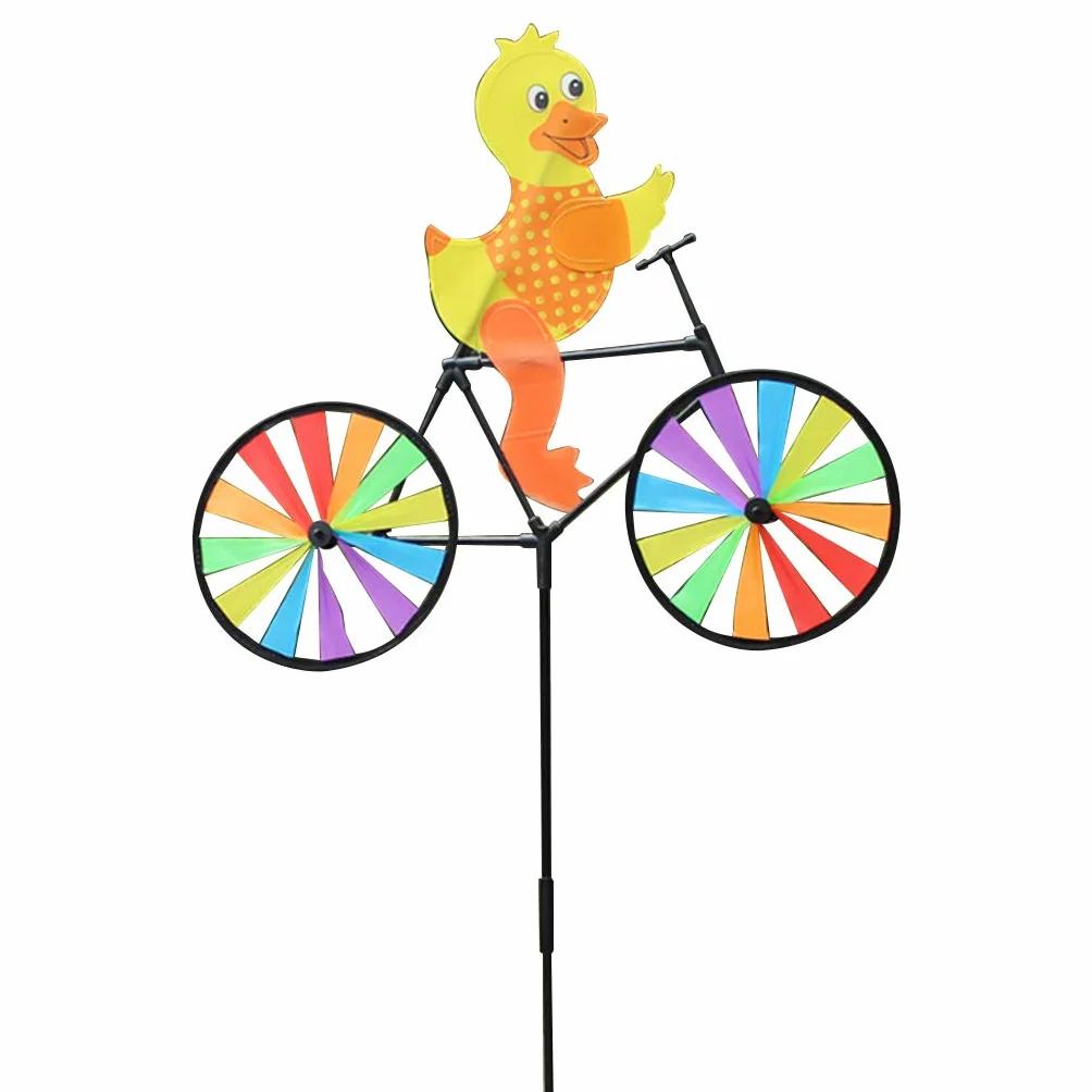 Moulin à Vent 3D Animal sur Vélo, Accessoire Décoratif Jardin