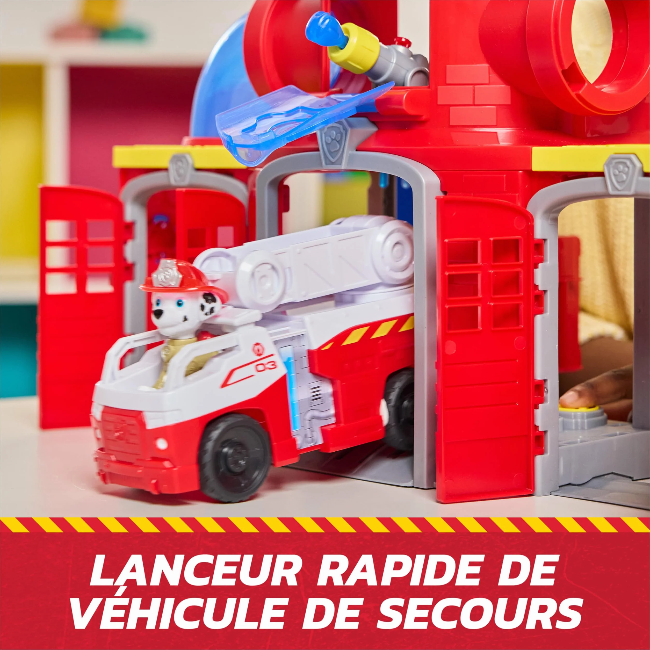Paw Patrol Pat Patrouille Caserne De Pompiers Fire Rescue Voiture Figurine Marcus Effets Sonores Lumineux Jouet Enfant 3 Ans