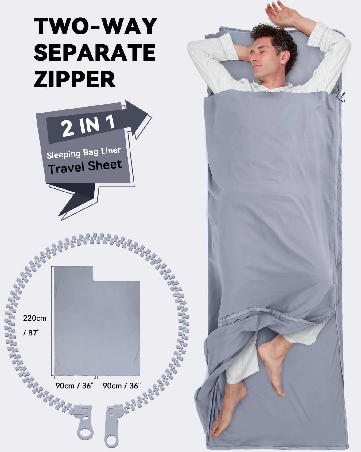 Sportneer sac de couchage 2 en 1 refuge et sac de voyage 450 g