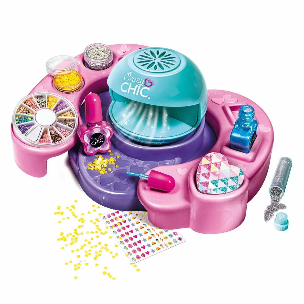 Crazy Chic Cool Nail Art Kit Manucure Séchoir Vernis Stickers 6 Ans+
