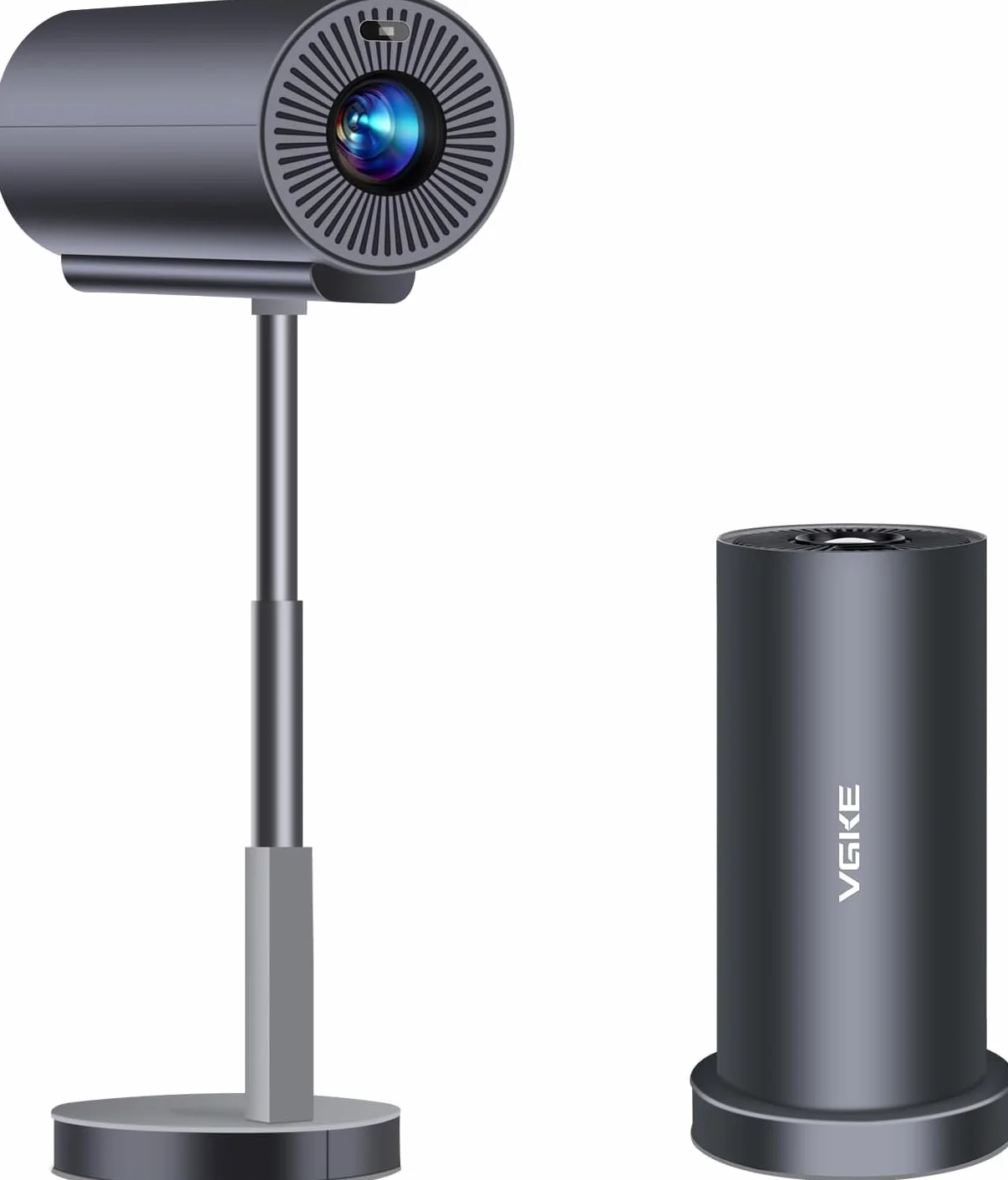 Vidéoprojecteur 4K VGKE Auto Focus Keystone Mini Projecteur Portable WiFi6 Bluetooth Full HD avec Pied Télescopique Rotatif 90°