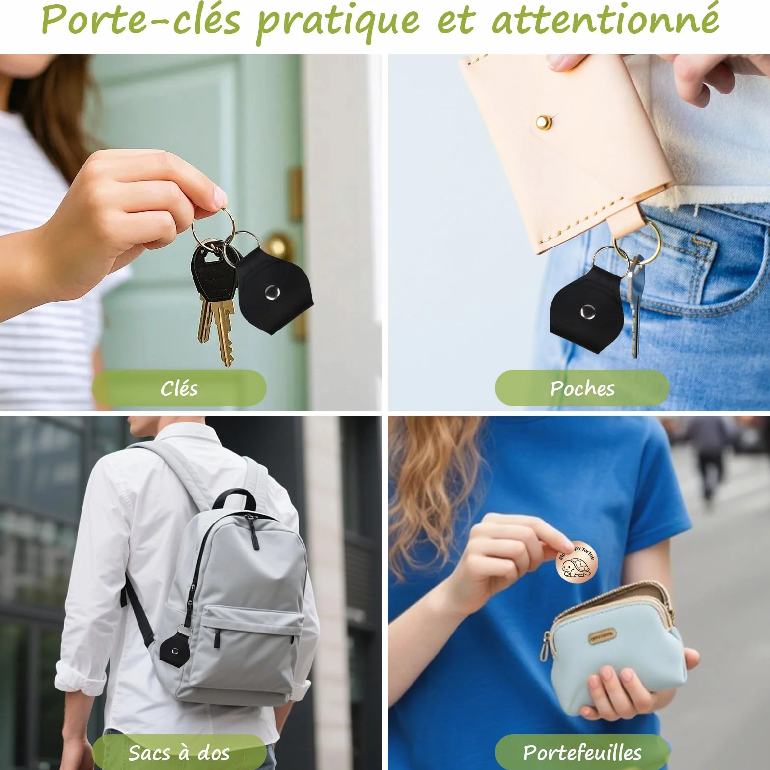 Tortue Poupée Positive en Crochet Porte Clef Câlin de Poche Cadeau Papa Original