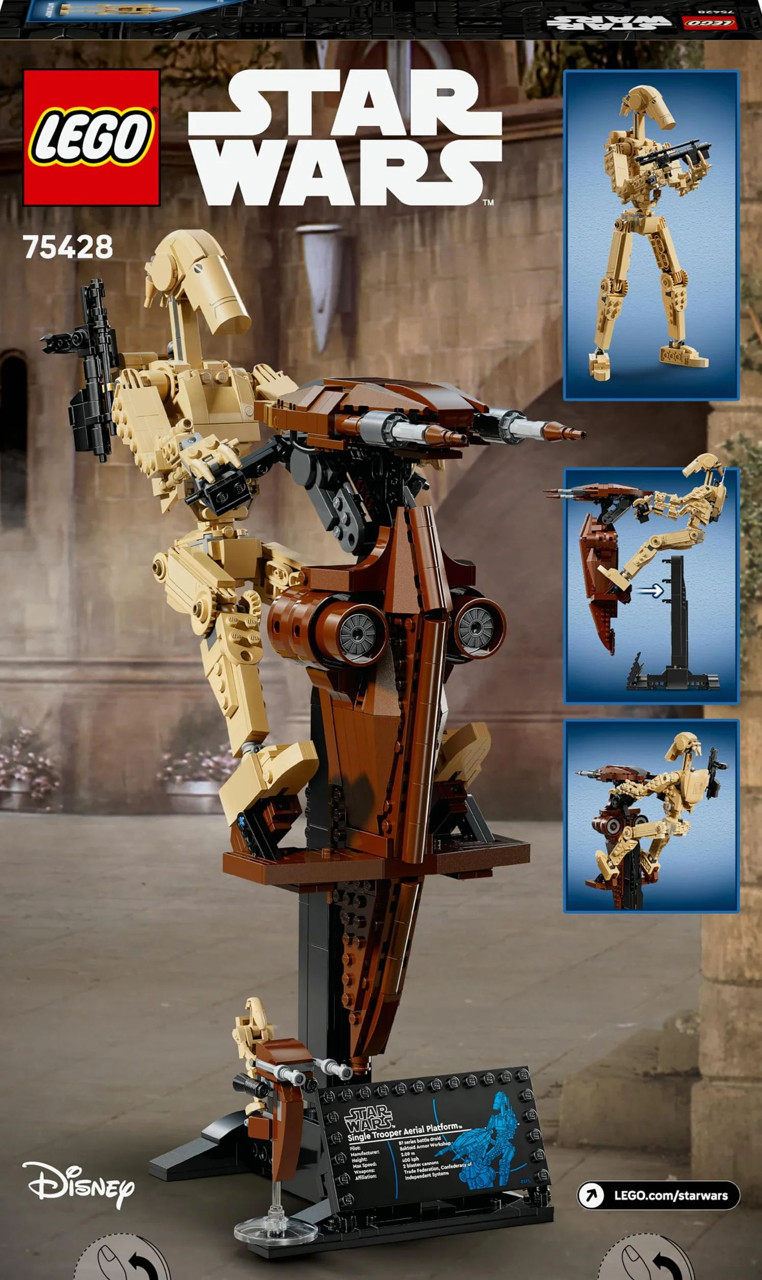 LEGO Star Wars 75428 La Menace Fantôme Droïde de Combat sur Son STAP Jeu de Construction Figurine Droïde Speeder Cadeau Collector 12 Ans