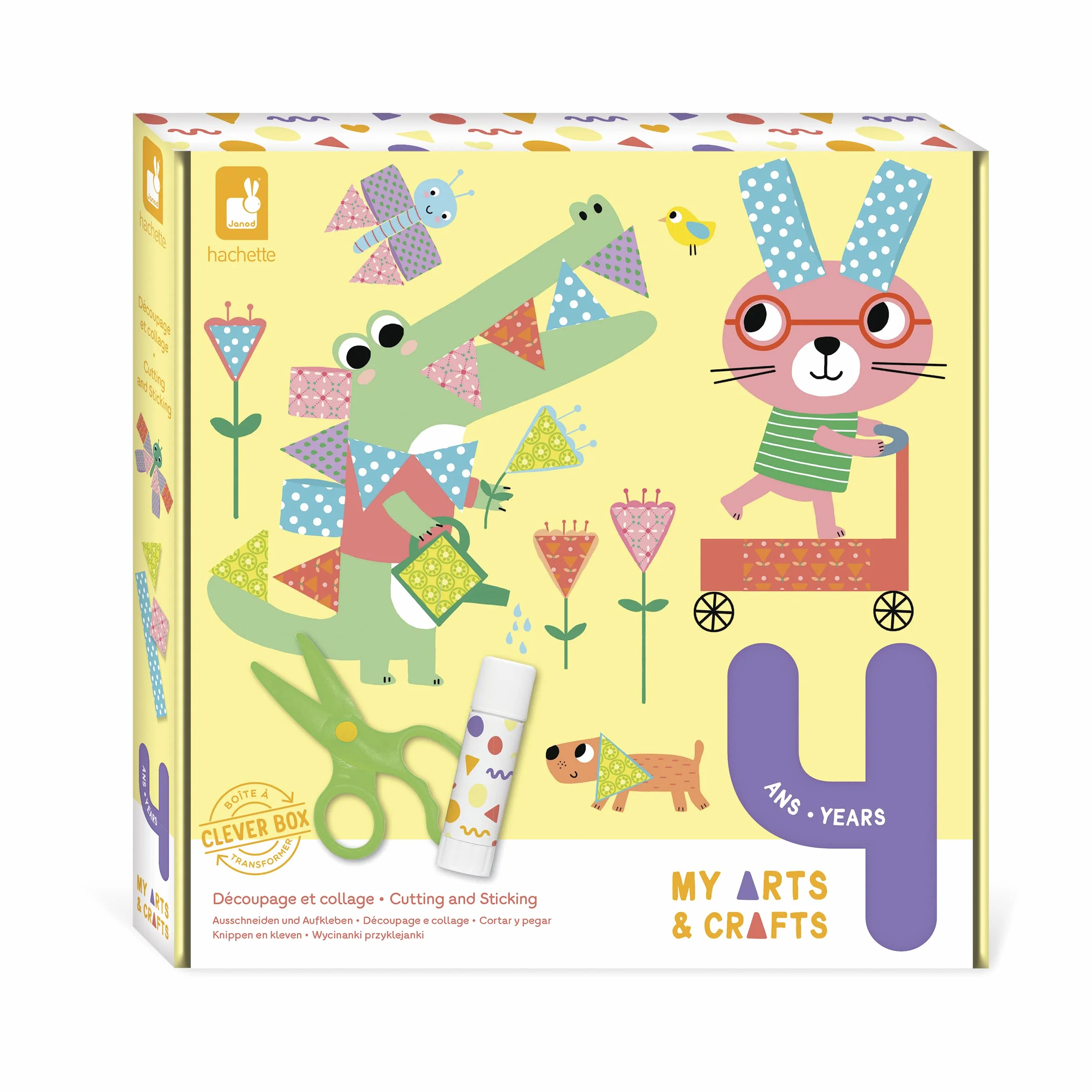Janod Kit Découpage et Collage 4 Tableaux Dès 4 Ans