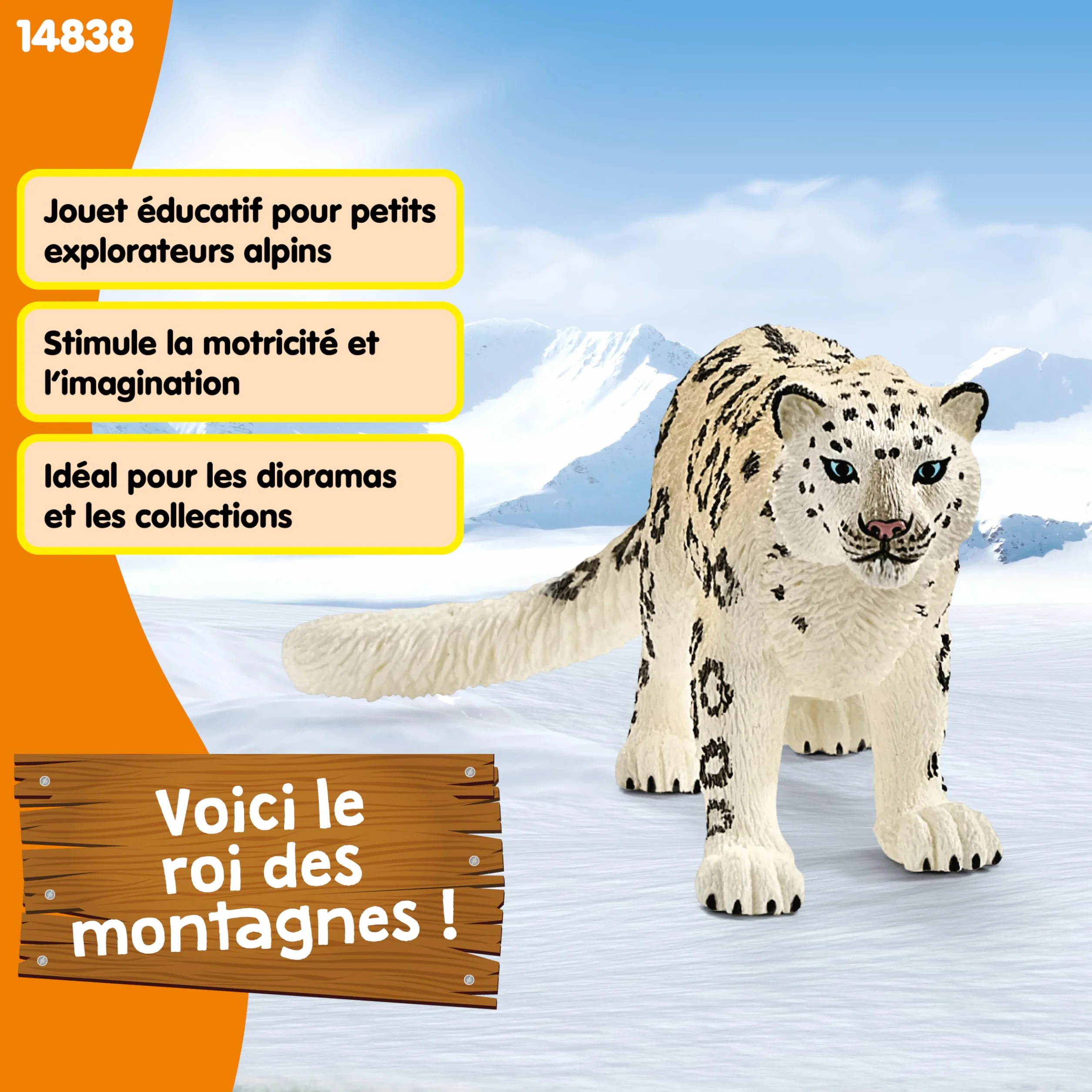 Schleich Léopard des neiges Figurine Animaux 14838 10 x 5 x 4 cm