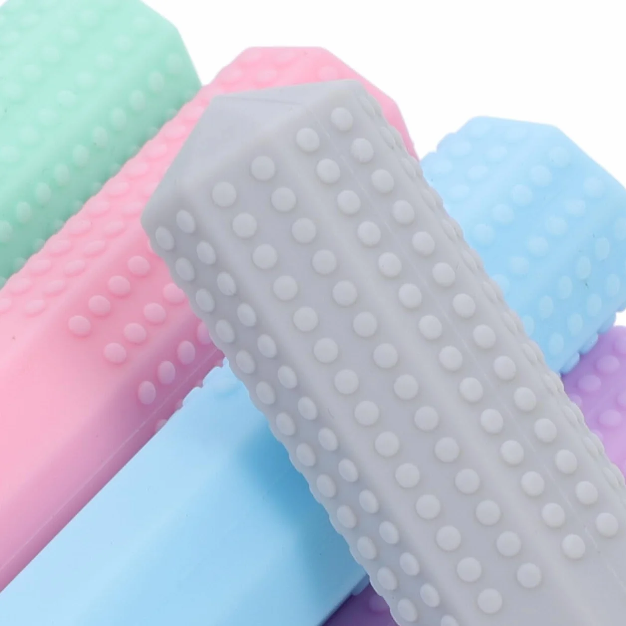 Embouts De Crayon à Mâcher En Silicone Lot De 8, Capuchons Sensoriels Pour Enfants Autisme Besoins Oraux, Sans Bpa Couleurs Macaron