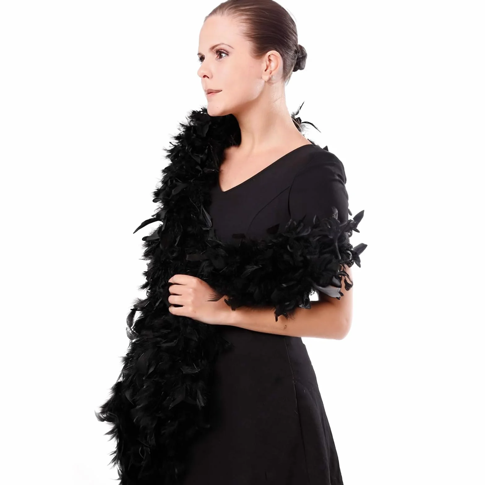 POPOYU Boa à Plumes 2M 80g Unisexe pour Déguisement Carnaval Fête Halloween Noël Mariage Cosplay