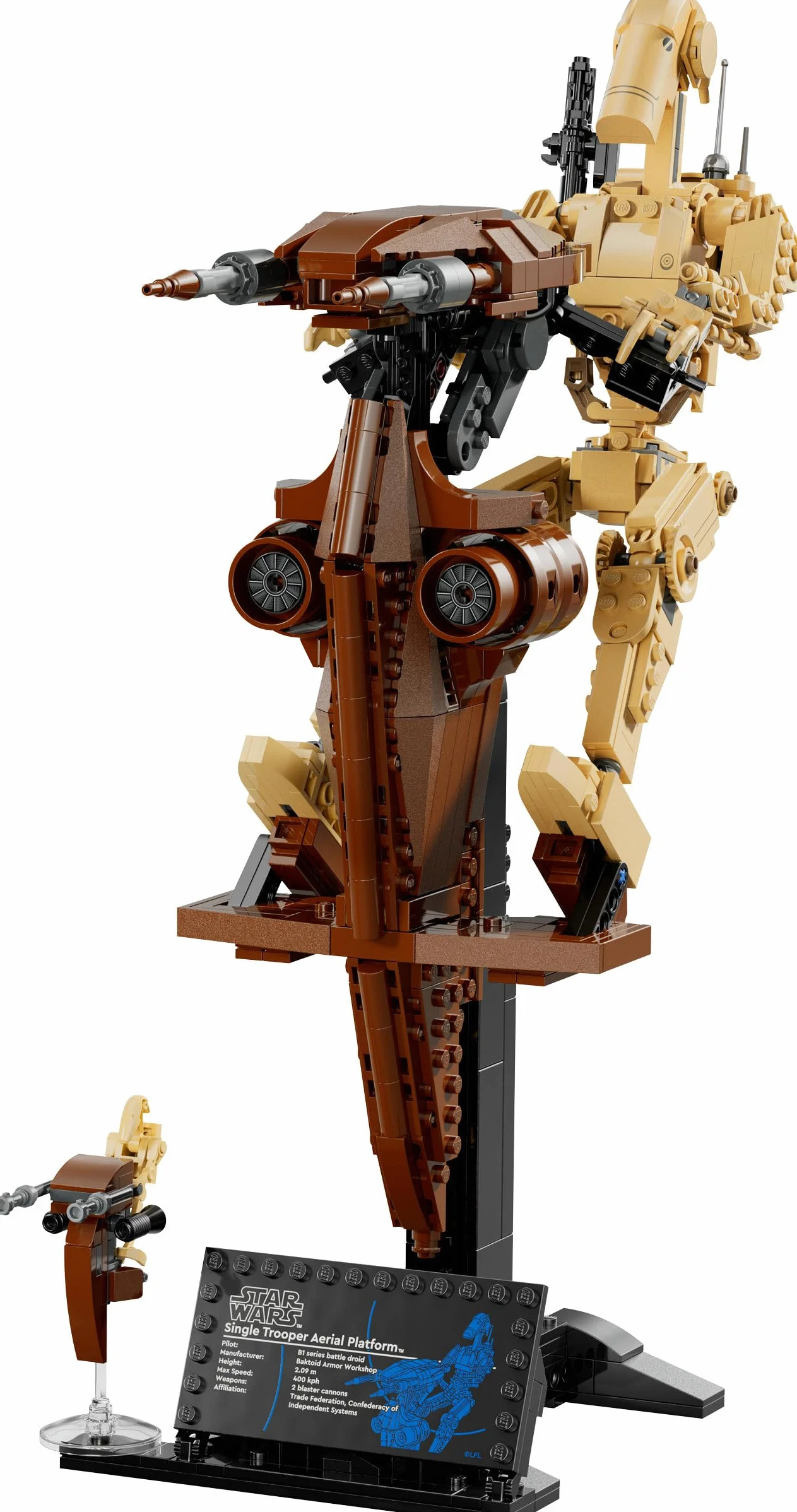 LEGO Star Wars 75428 La Menace Fantôme Droïde de Combat sur Son STAP Jeu de Construction Figurine Droïde Speeder Cadeau Collector 12 Ans