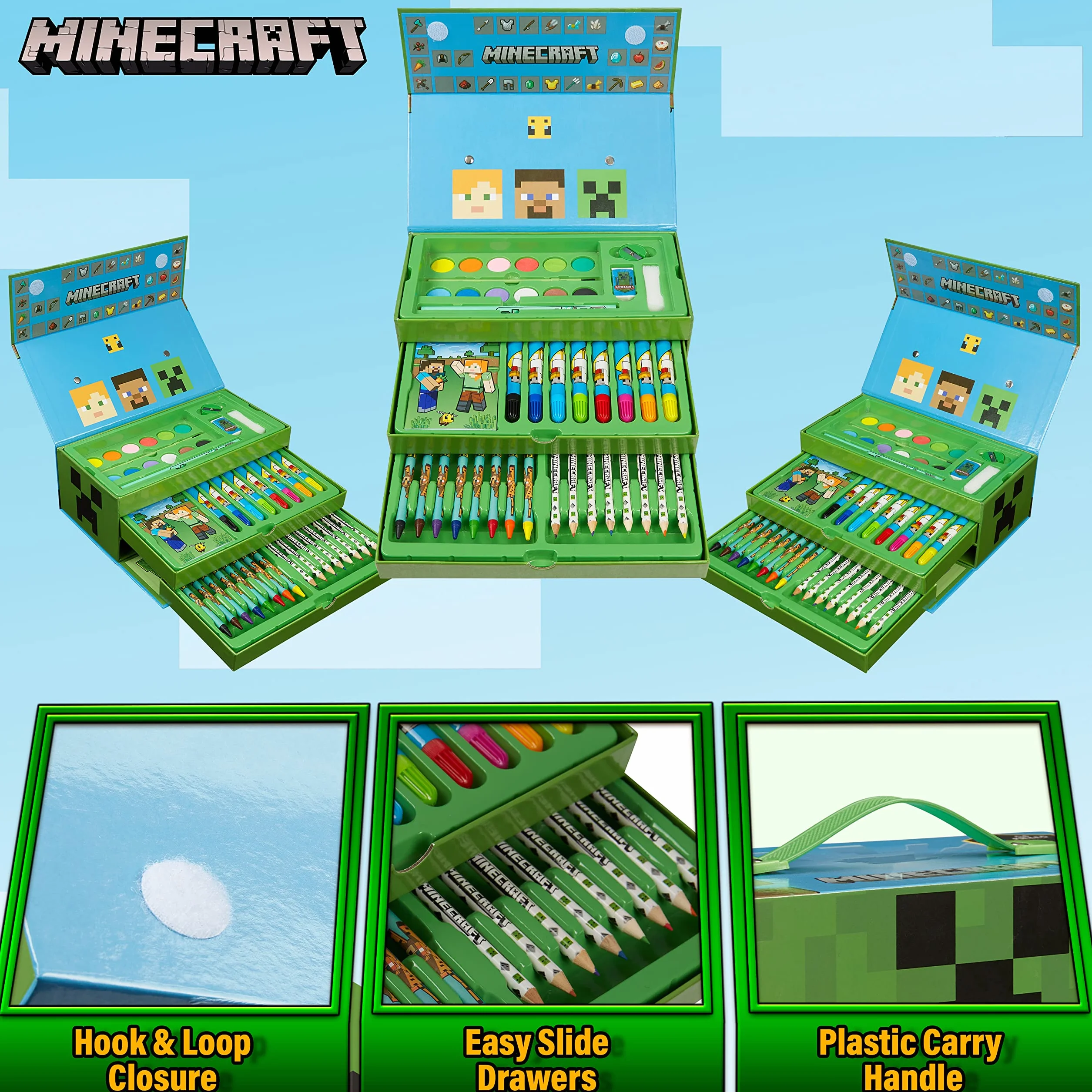 Minecraft Coloriage Enfant Malette Dessin et Peinture Garçon 40+ Pcs