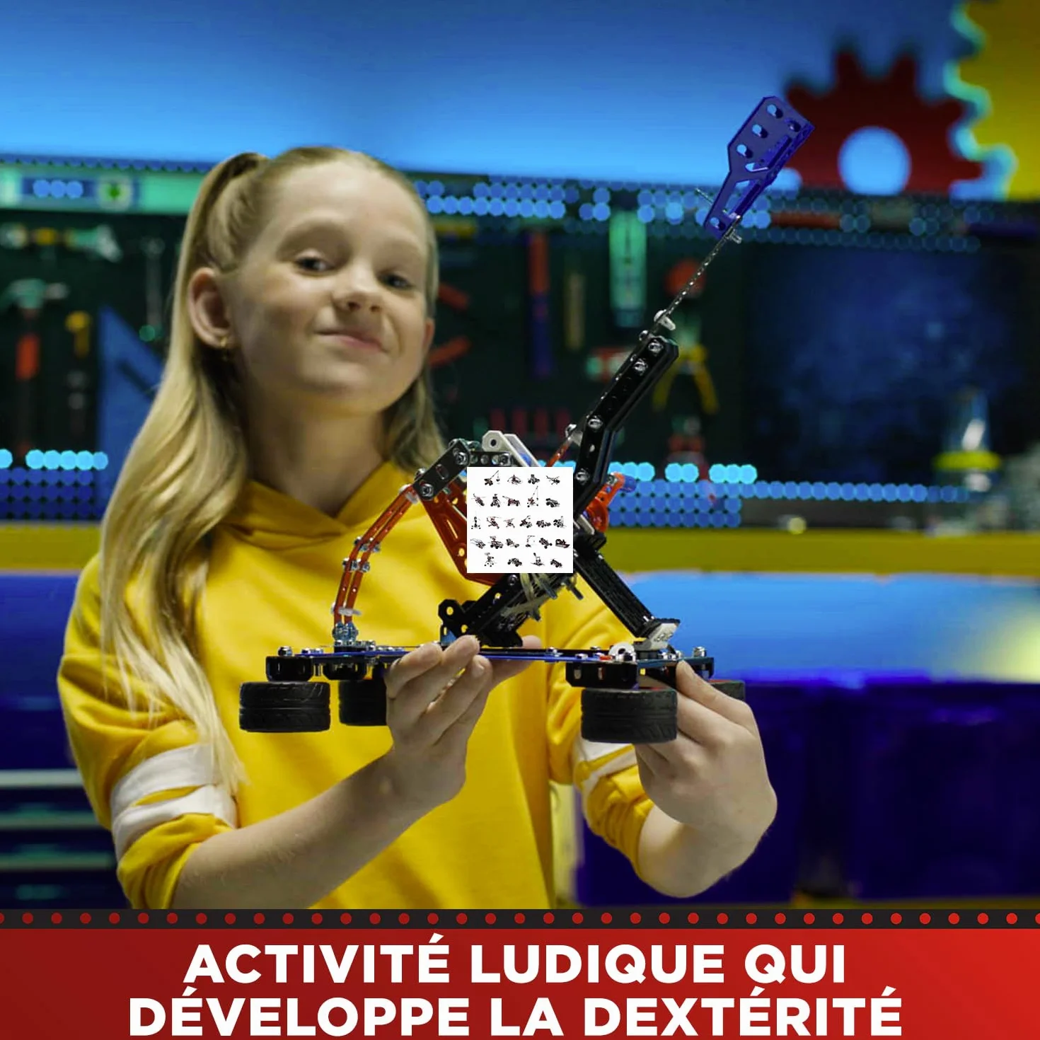 BANDAI Meccano Mallette de Construction 5 en 1 437 pièces Véhicules Robot Tour Eiffel Jouet Enfant 10 Ans+