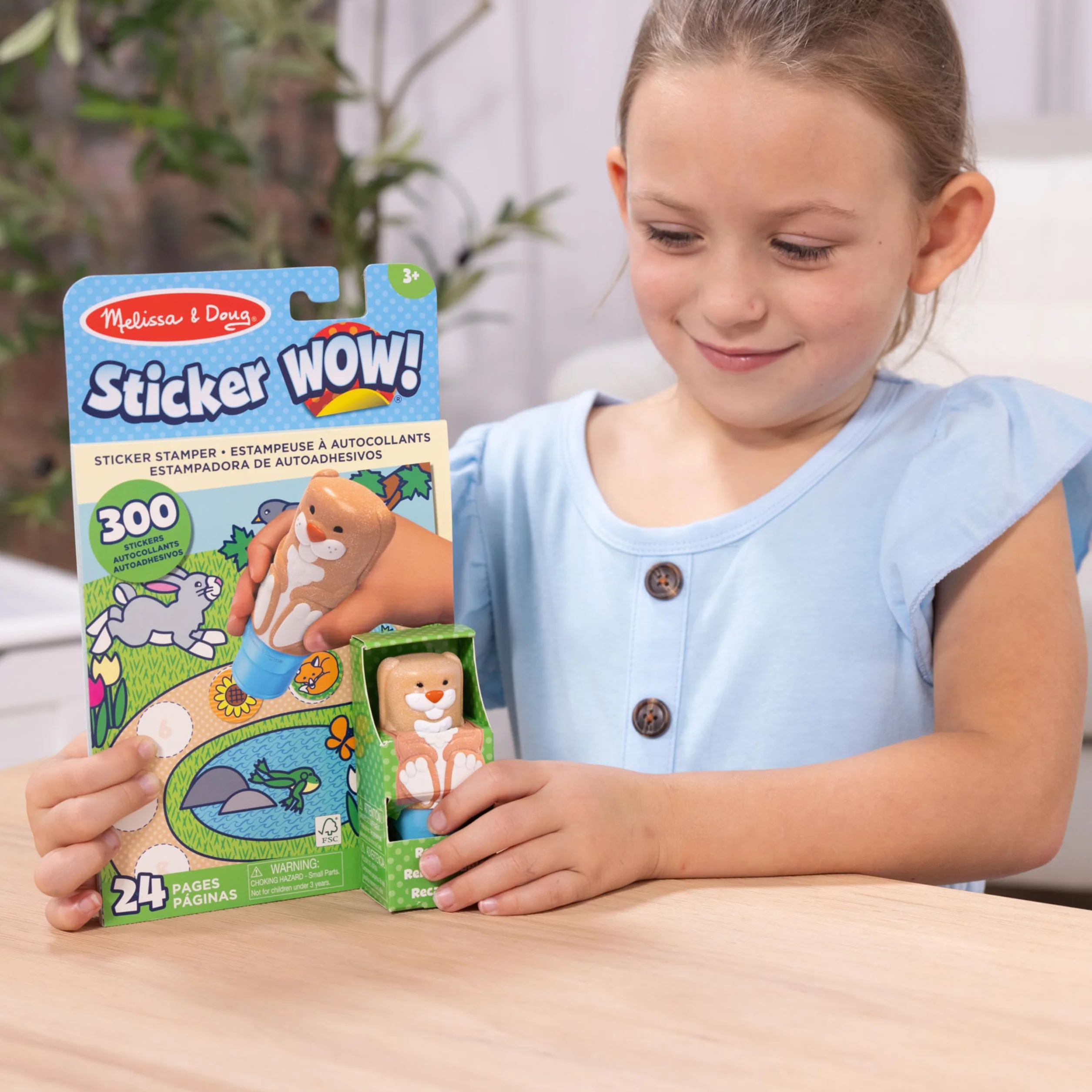 Melissa & Doug Sticker Wow Tamponneuse Lapin Bloc Activités 300 Autocollants Livre Activités Stickers Enfant 3 Ans+