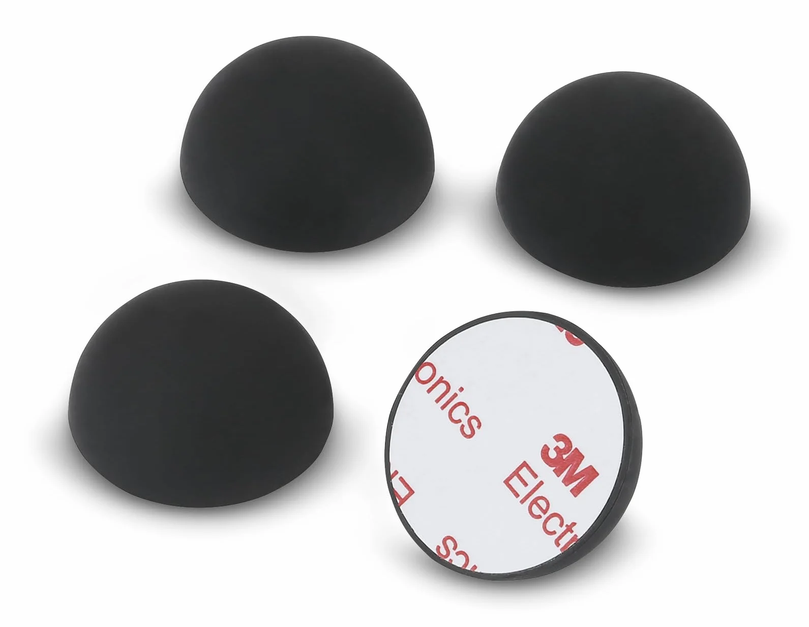 Dynavox ED20 Lot de 4 amortisseurs universels en Silicone pour HiFi, Haut-parleurs, amplificateurs, platines, amortisseurs de résonance adhésifs 3M Noir