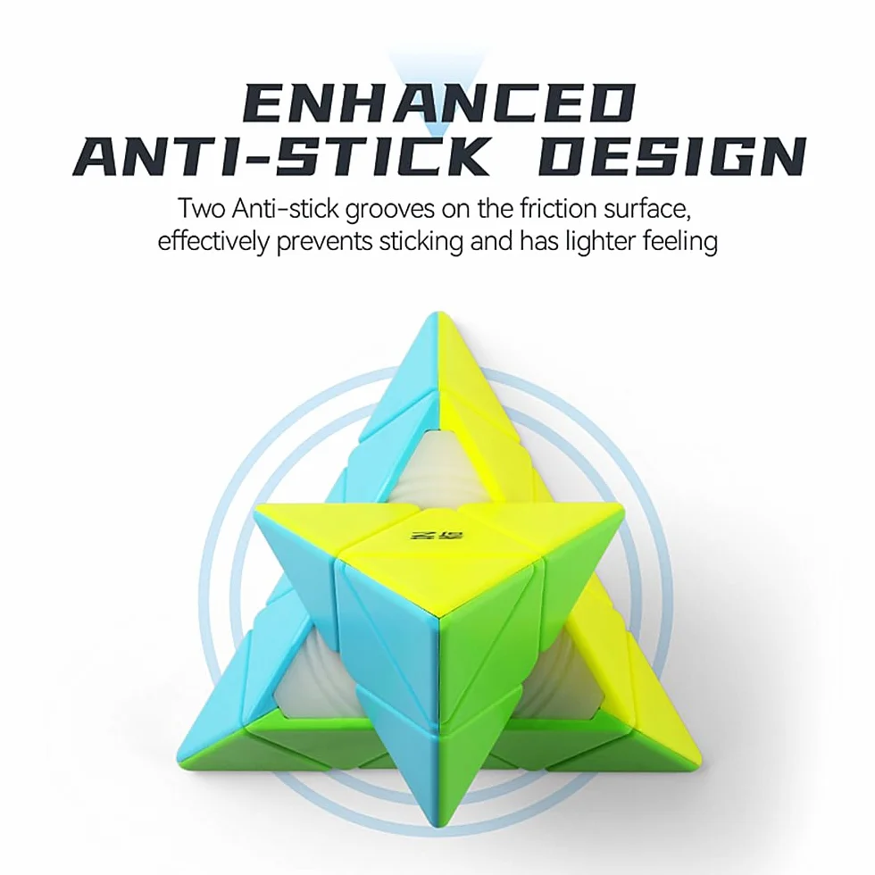 QY Toys 3x3 Pyramid Speed Cube Stickerless 3x3x3 Pyraminx Triangle Magic Cube