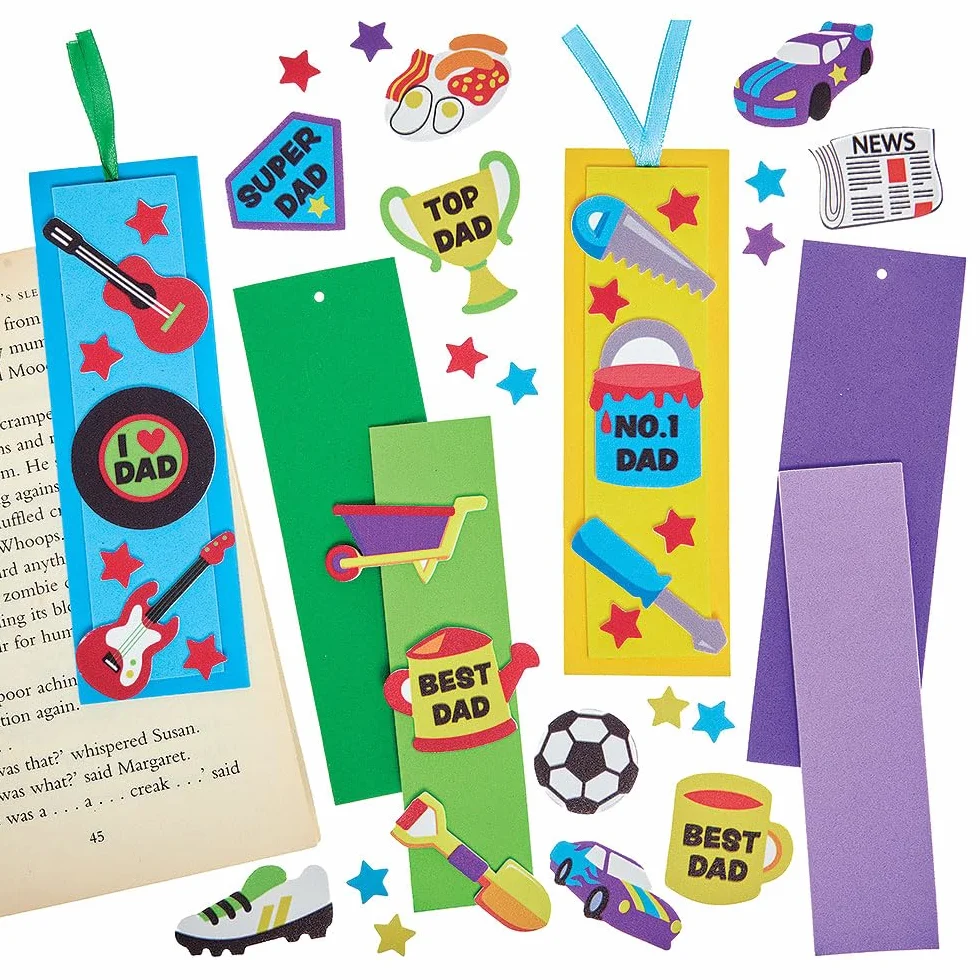 Baker Ross Kits de marque-pages pour la fête des pères - Lot de 6, bricolage enfants