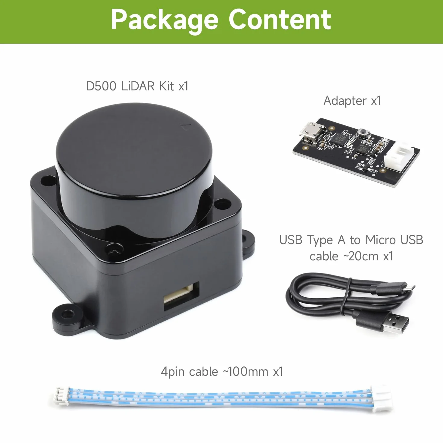 Waveshare D500 Developer Kit DTOF Laser Ranging Sensor 360° Omni-Directional Lidar UART Bus