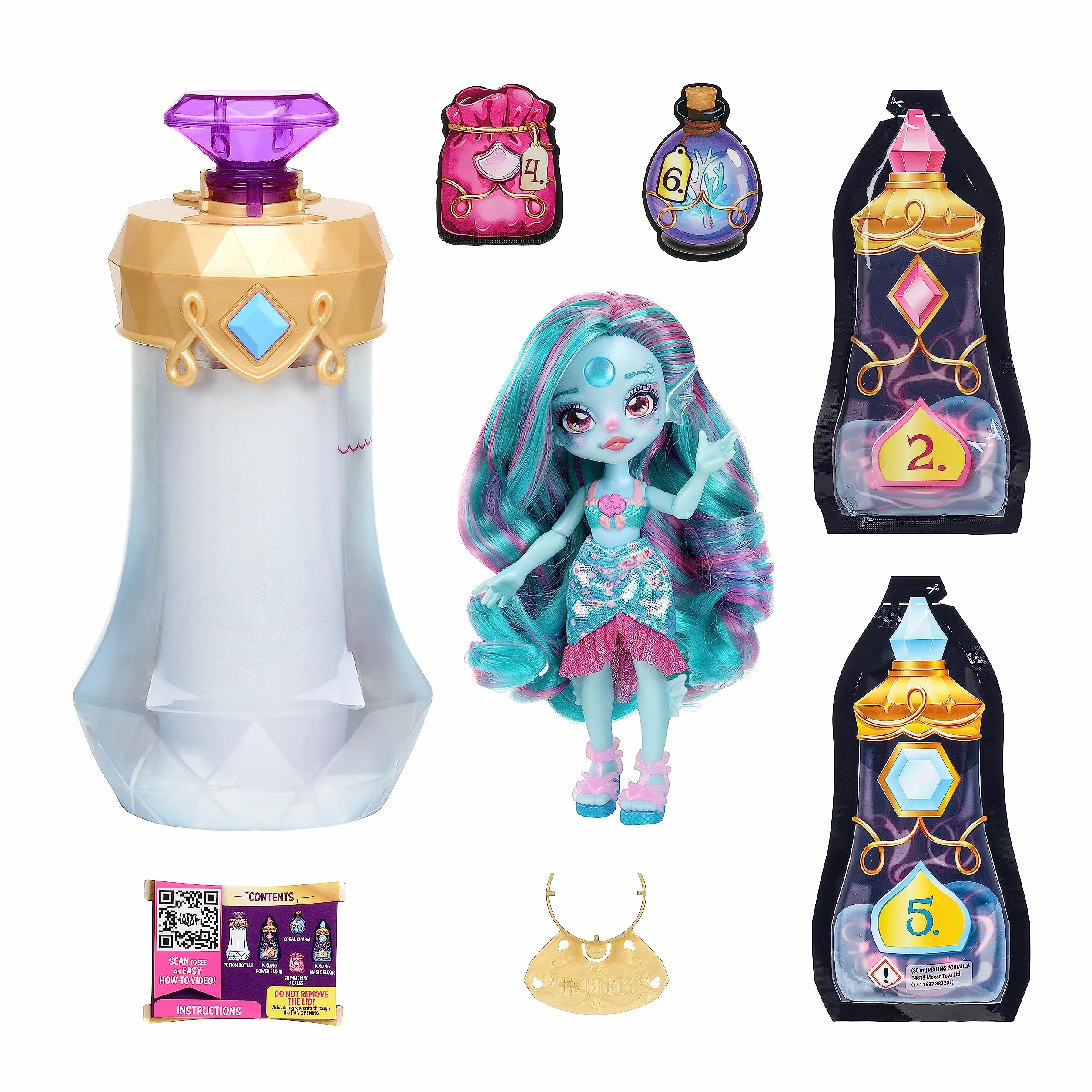 Magic Mixies Pixlings Marena Sirène Potion Magique Flacon 16,5 cm
