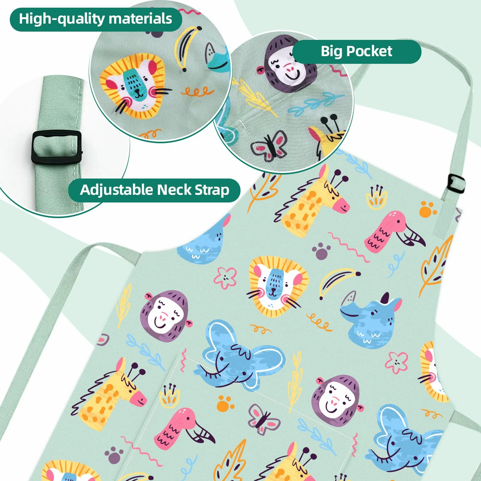 Tablier Cuisine Enfant Garcon Fille Personnalisé Polyester Coton 2-6 Ans