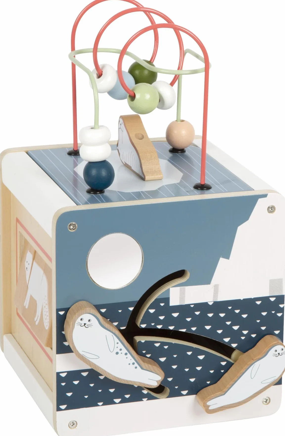 Small Foot Labyrinthe Cube de motricité Arctic Bois certifié FSC 100% 12 Mois Blanc