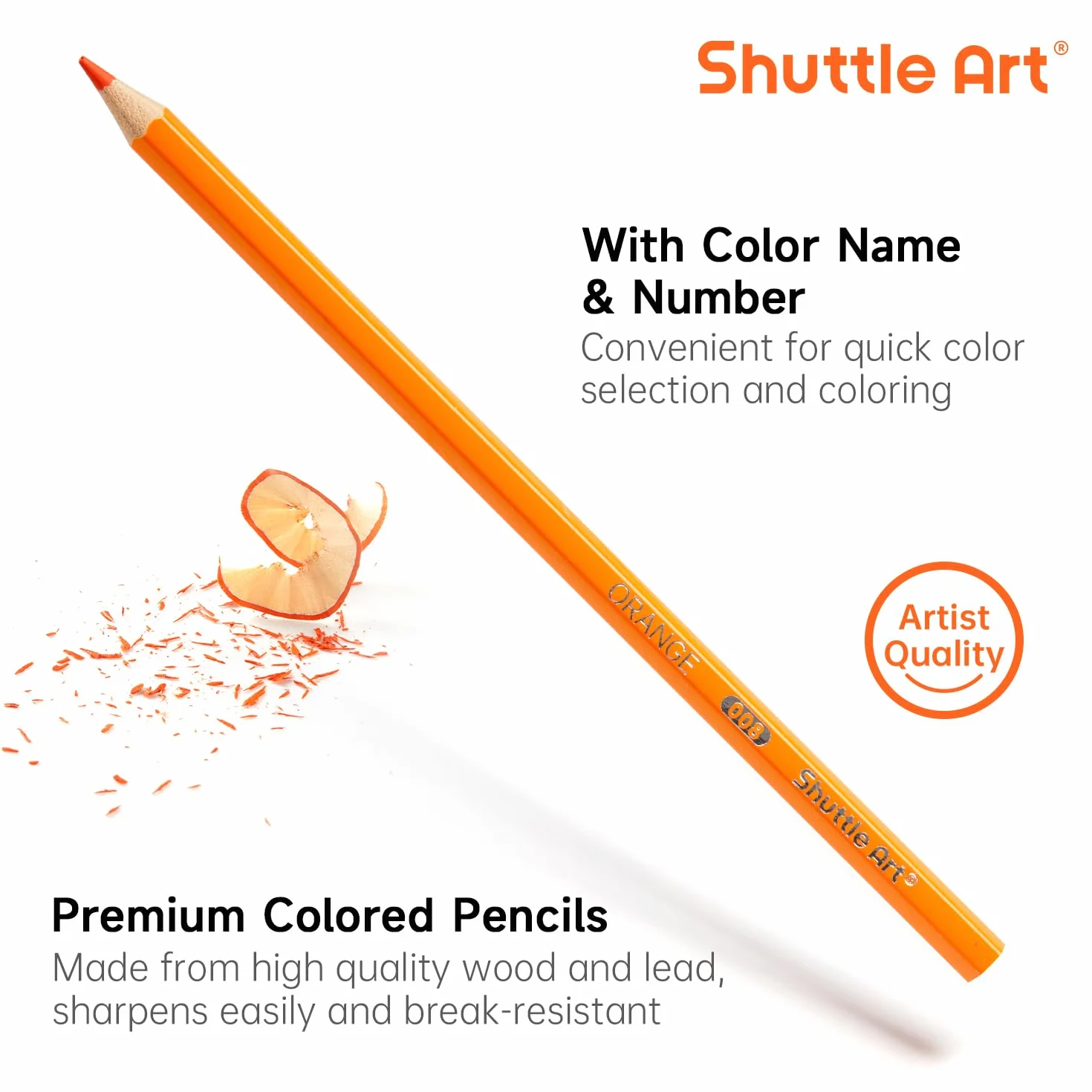 Shuttle Art 144 Crayon de Couleurs, Pack de 12, Pré-taillé, Fournitures Scolaires