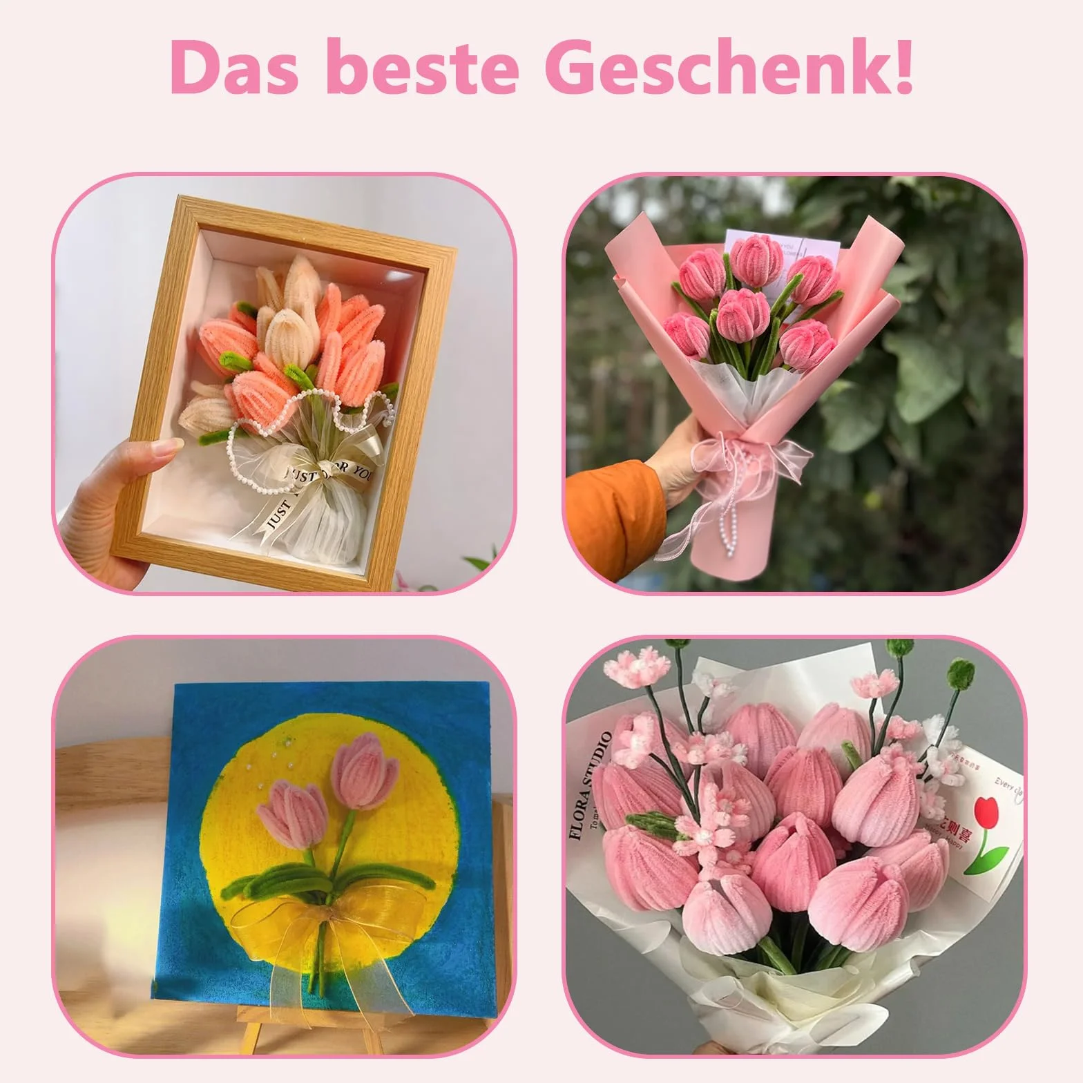 Pfeifenreiniger Bastelset 400 Stück Pastell