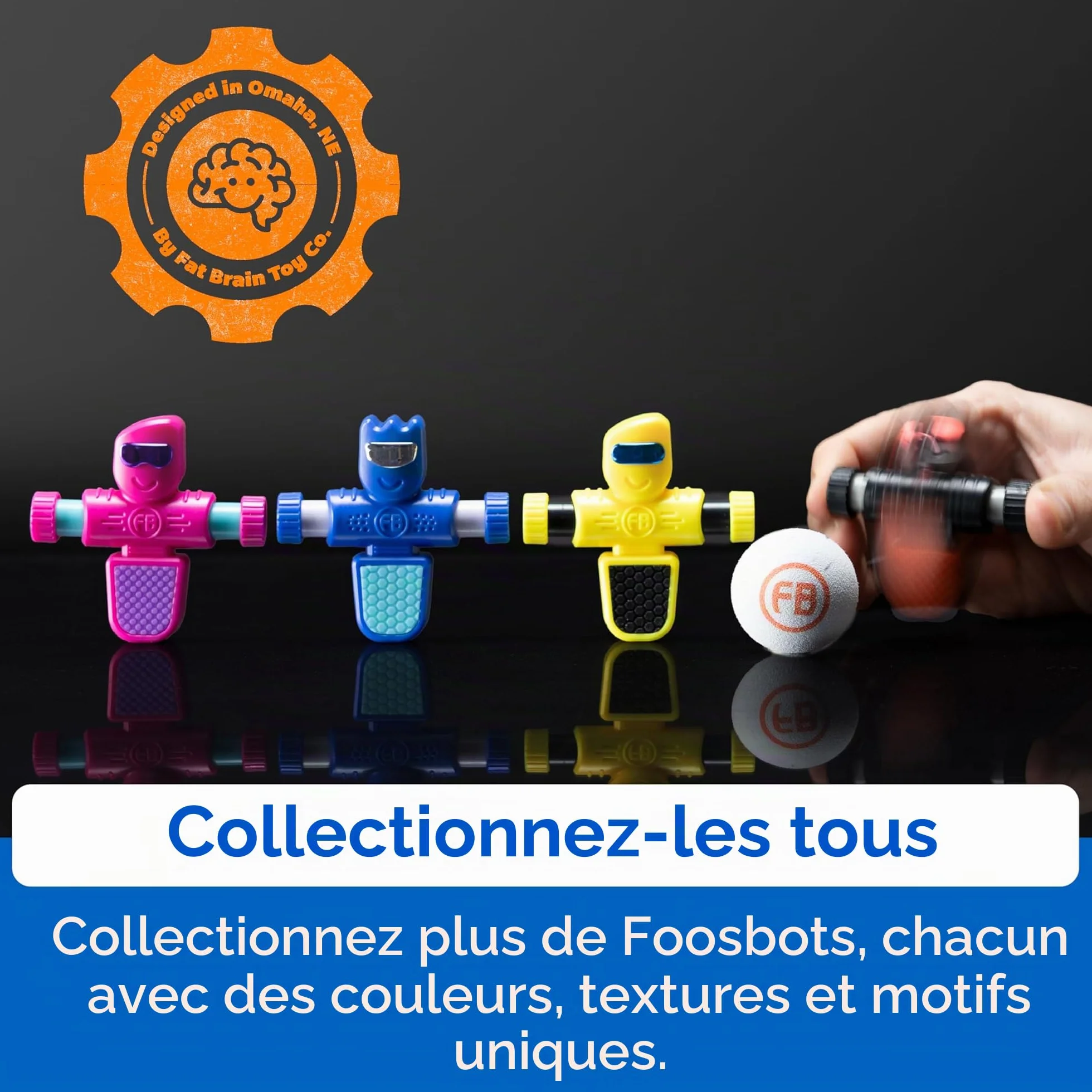 Fat Brain Toys Foosbots Coffret de 2 - Jeu de Table Football pour Enfants 6 Ans+