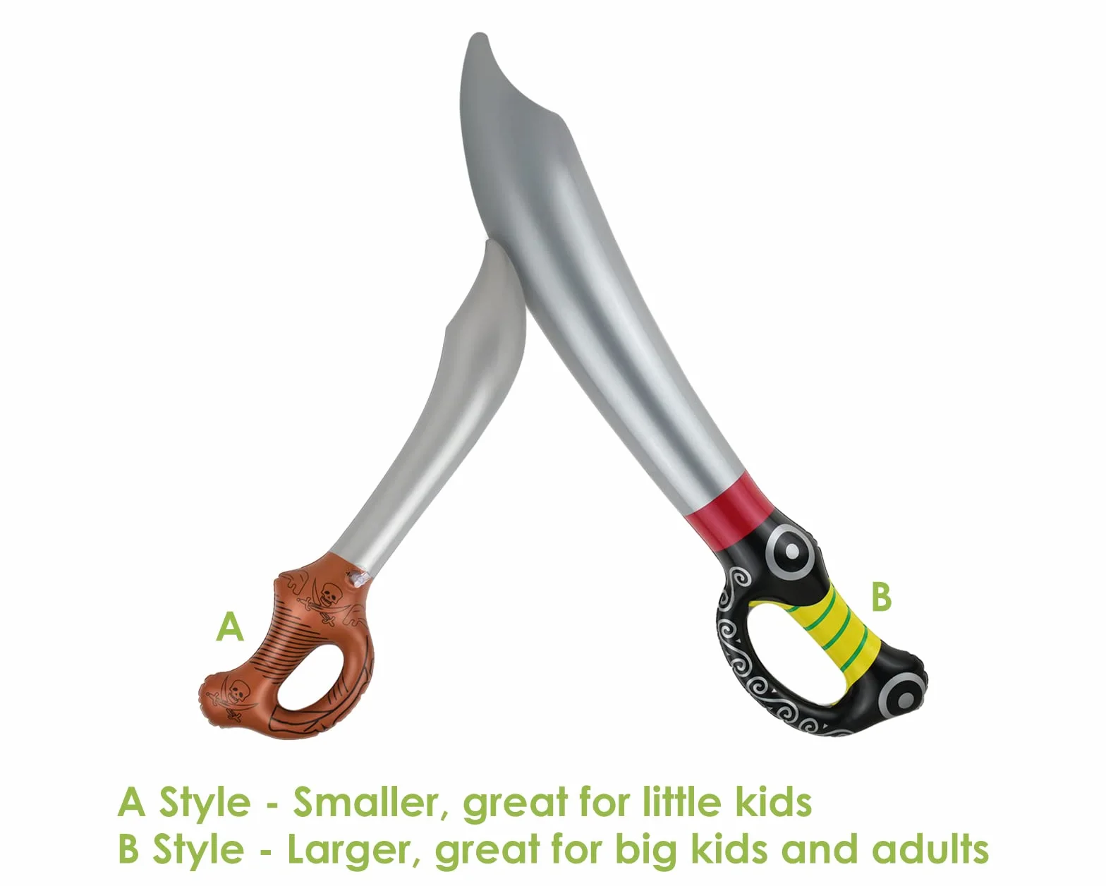 Épée Gonflable de Pirate - Décorations de Fête - Jouet Gonflable pour Enfants et Adultes (6 Pièces)