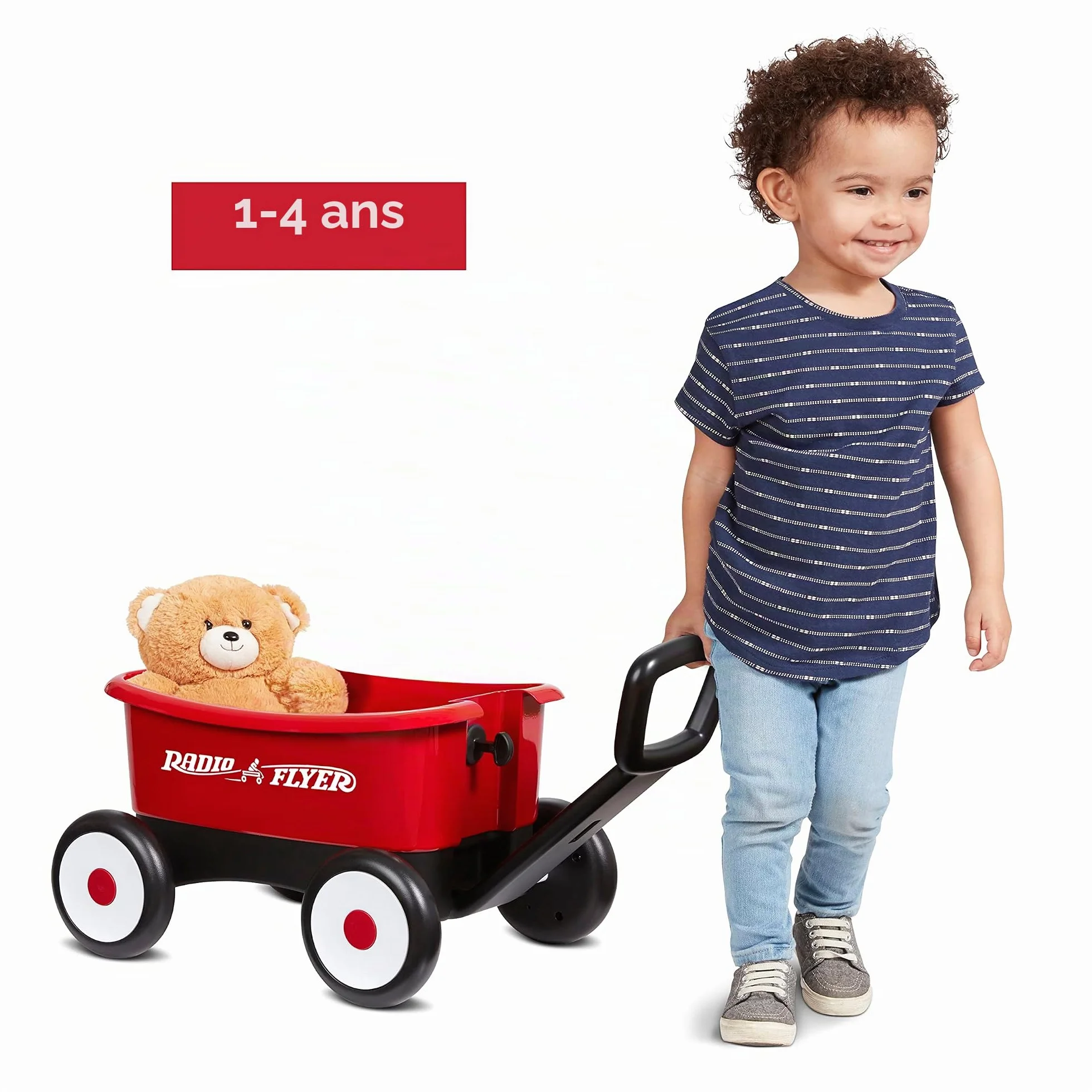 Radio Flyer Walker Wagon 2-en-1 Rouge Chariot de Marche à Pousser et à Tirer pour 1-4 Ans