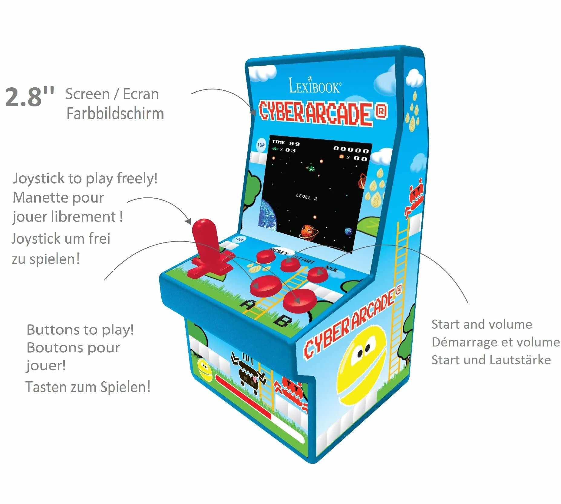 Lexibook Console de Jeux Portable Retro Cyber Arcade 200 Jeux JL2940