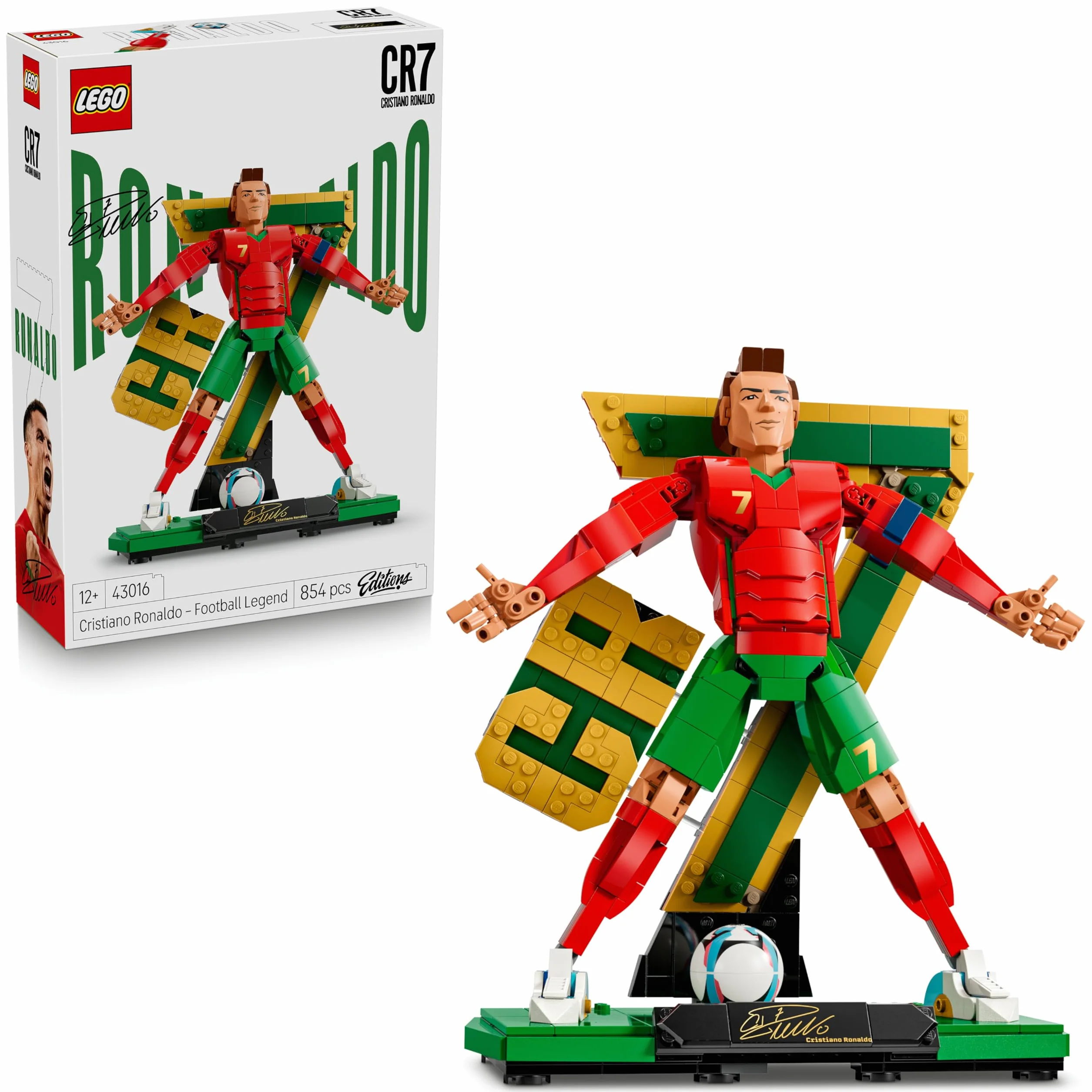 LEGO Editions Cristiano Ronaldo Figurine 3D Jeu Football 43016 Décoration Chambre Enfant Cadeau 12 Ans