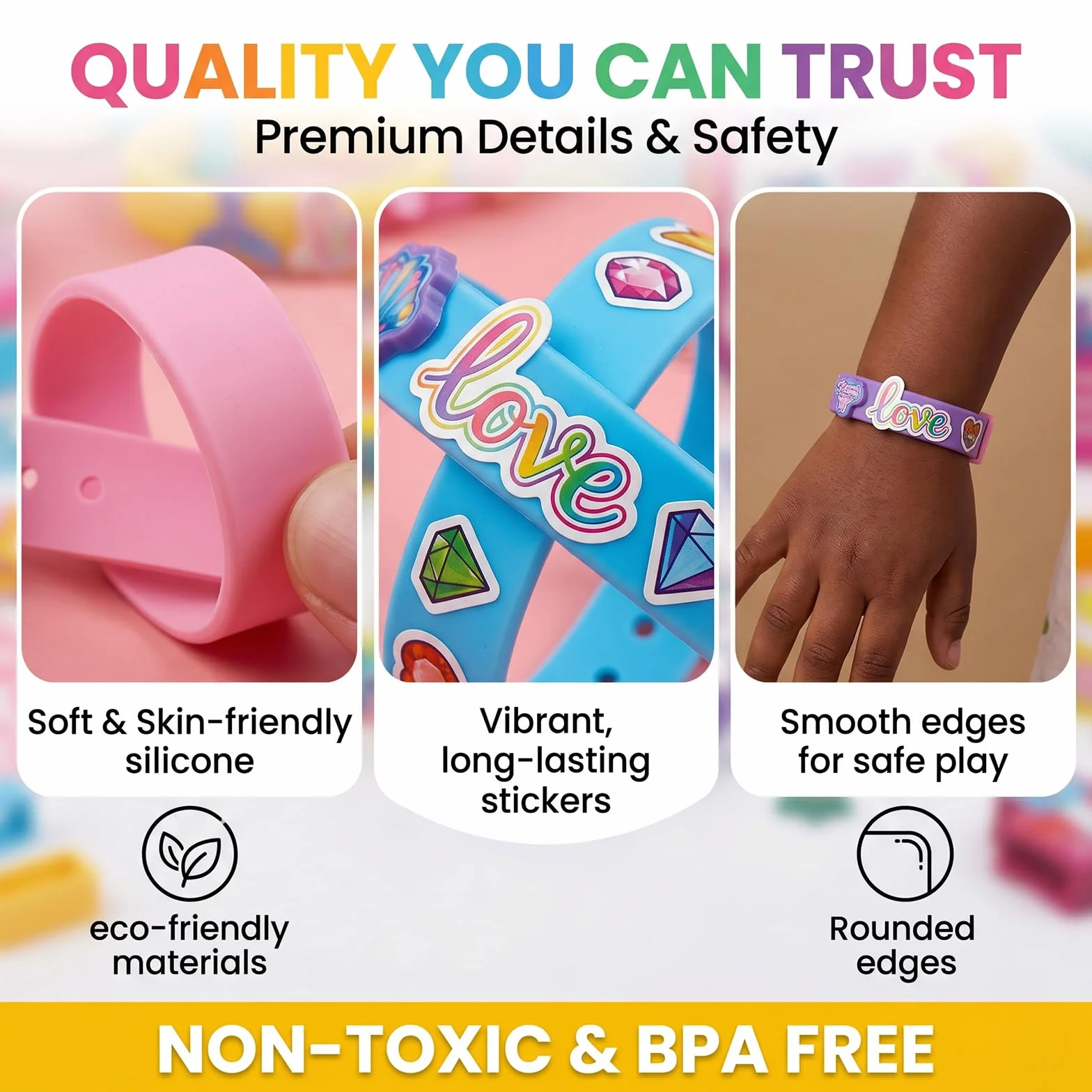 Coffret Loisirs Créatifs Fabrique Tes Propres Bracelets Pailletés Jeu Créatif pour Fille 6-9 Ans