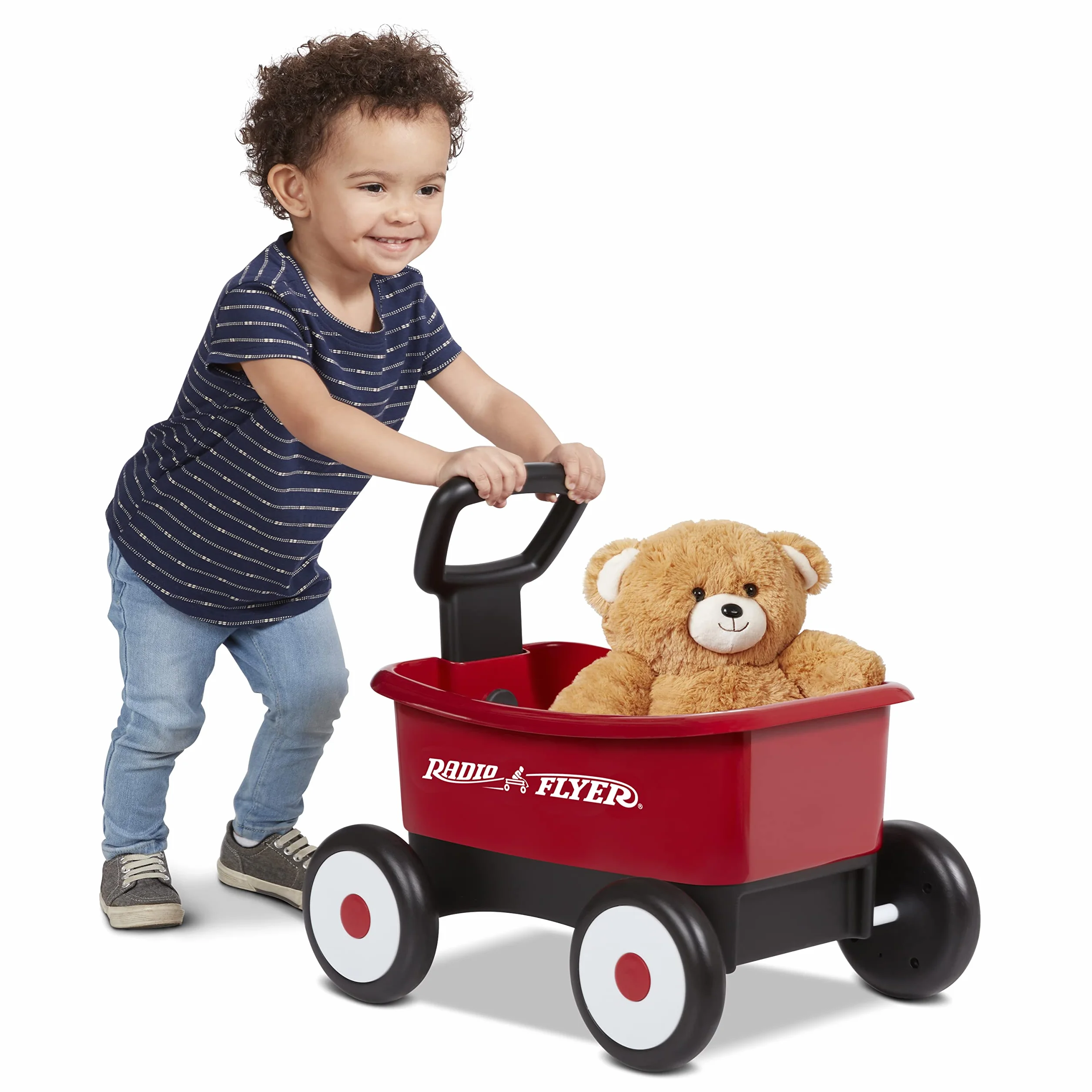 Radio Flyer Walker Wagon 2-en-1 Rouge Chariot de Marche à Pousser et à Tirer pour 1-4 Ans