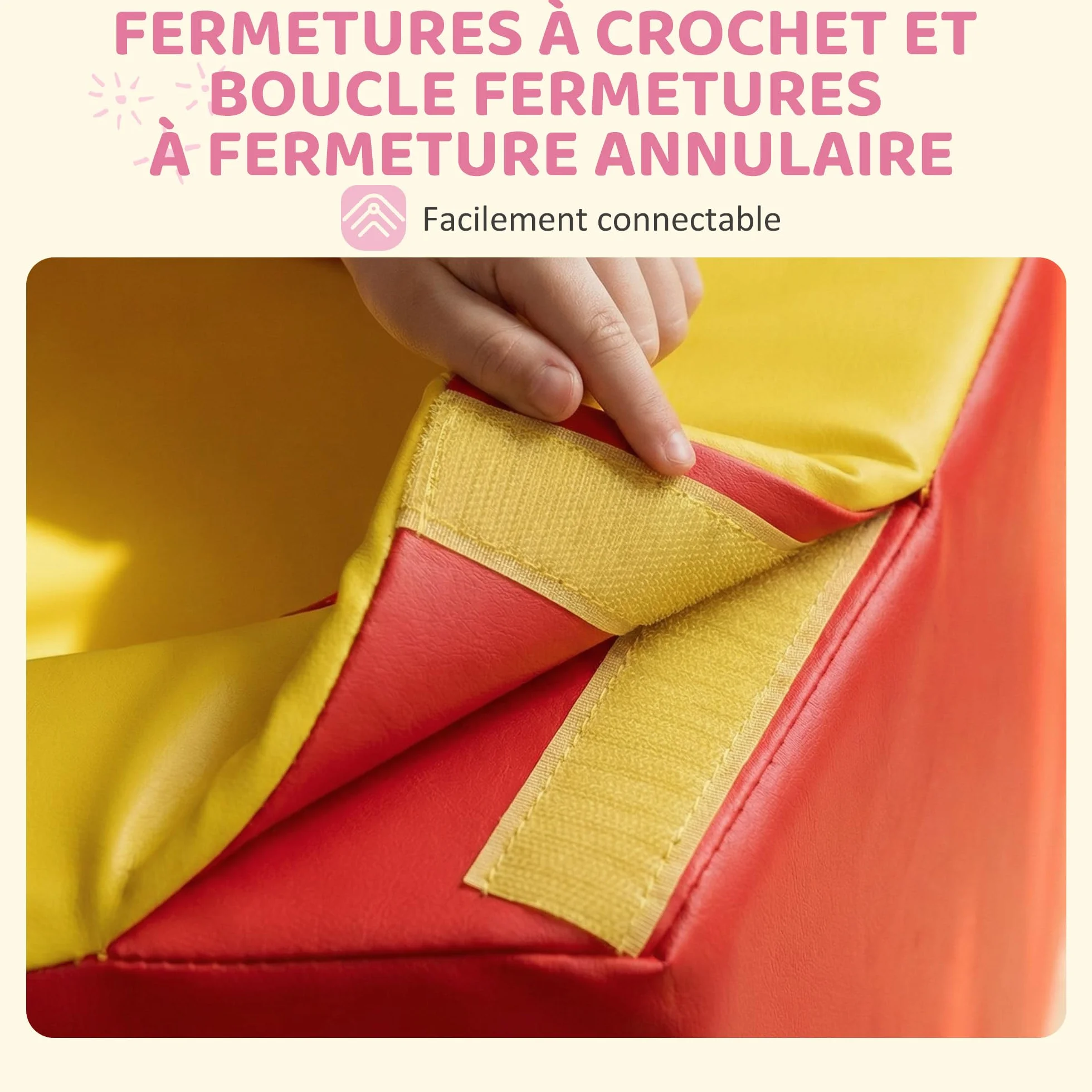 HOMCOM Parcours motricité bébé 6PCS Module en Mousse EPE avec Housse revêtement synthétique Blocs Construction Jouets éducatifs Enfants préscolaire Multicolore