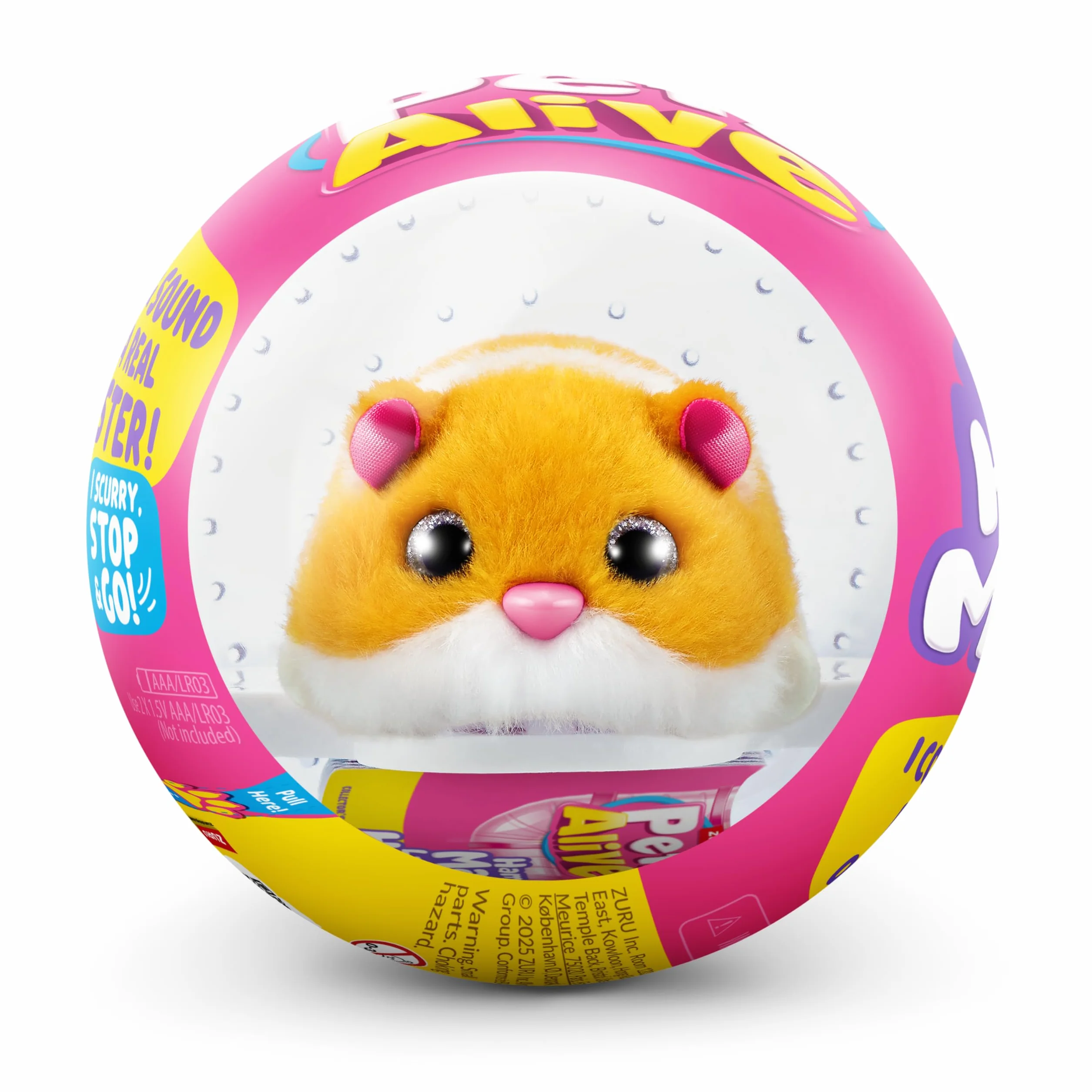 ZURU Pets Alive Hamster Mania Orange Hamster Peluche Interactif 20+ Sons Animal Électronique