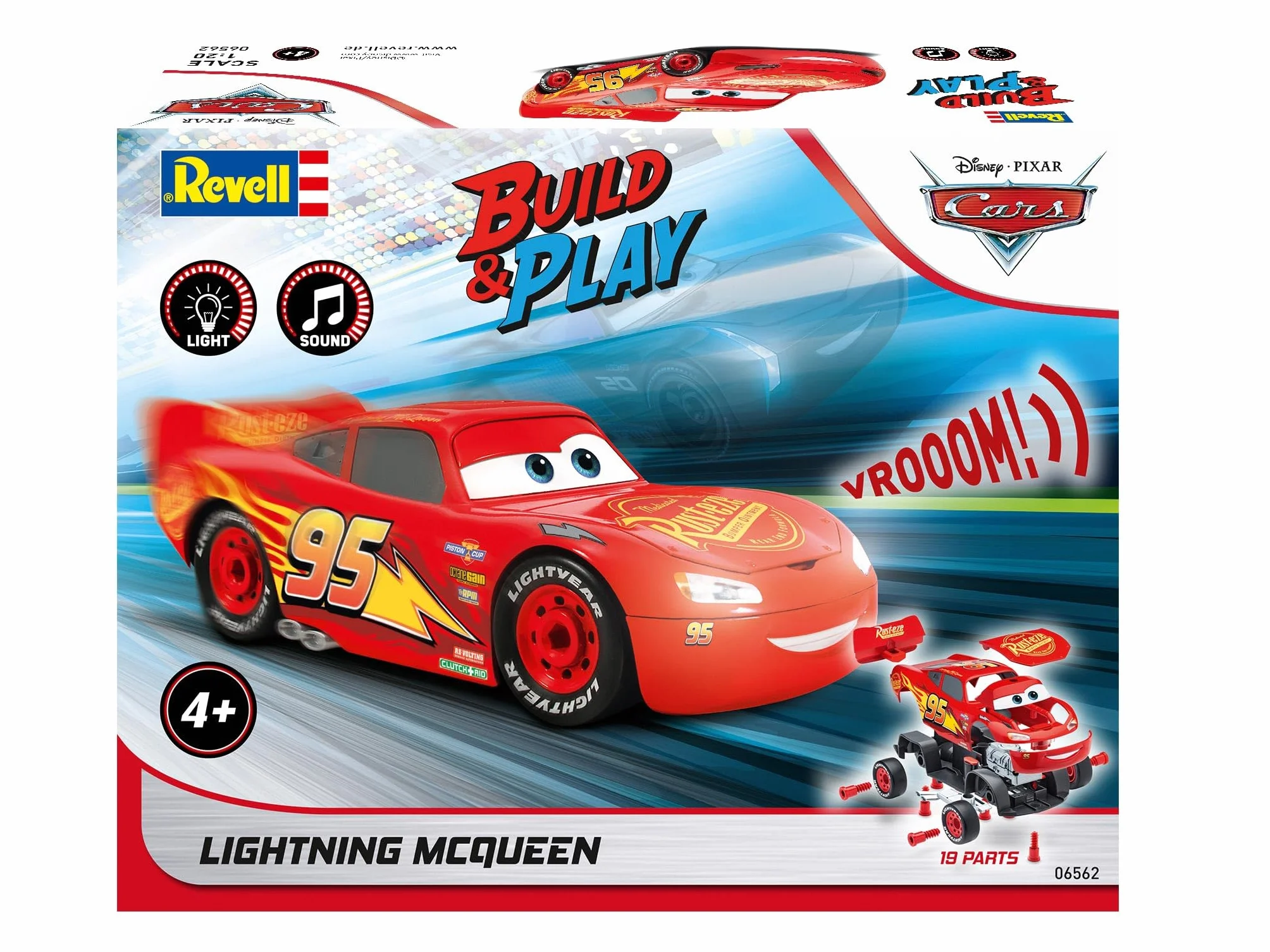 Revell Lightning McQueen Build & Play 1:20 Disney Cars Jouet 19 pièces À partir de 4 Ans