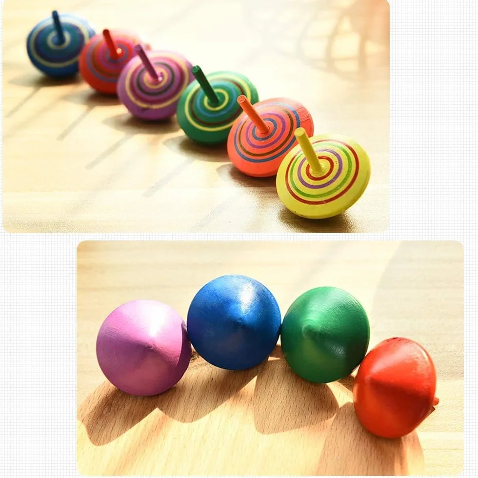 Toupies pour Enfants en Bois - Cadeaux Jouets