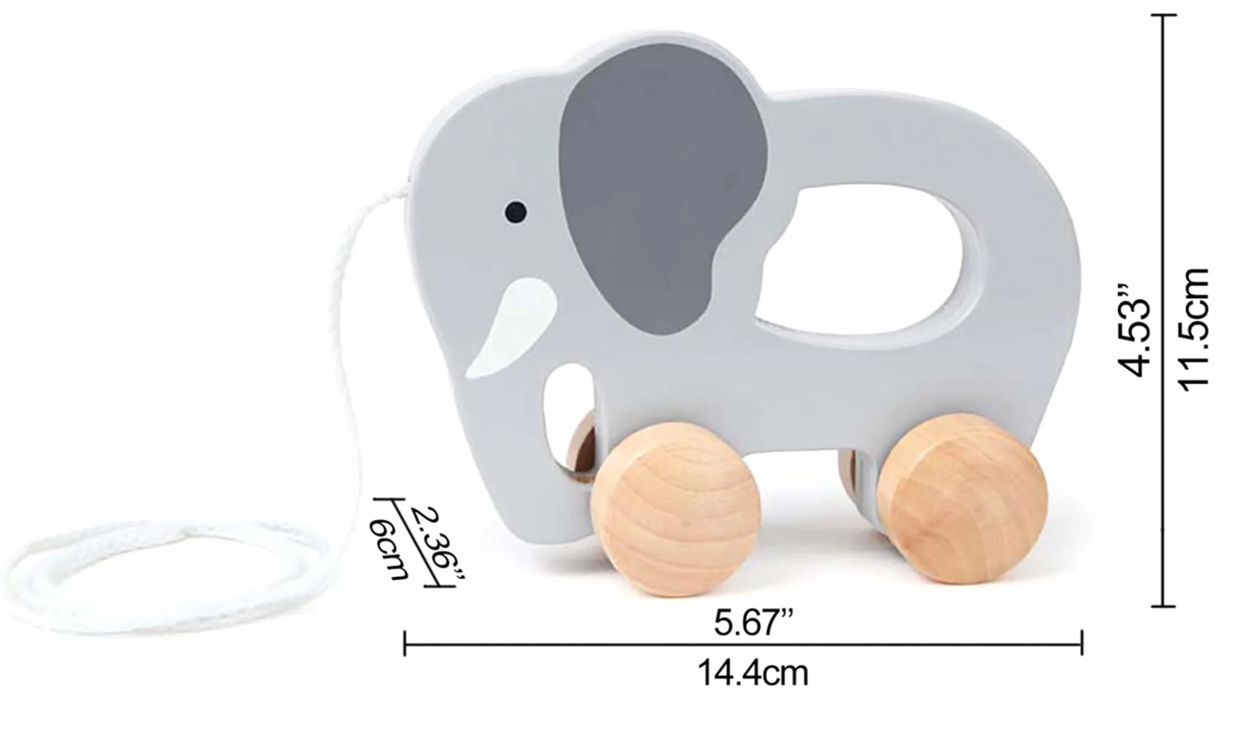 Hape Éléphant Jouet en Bois à Tirer 12 Mois Motricité Imagination Dextérité Enfant
