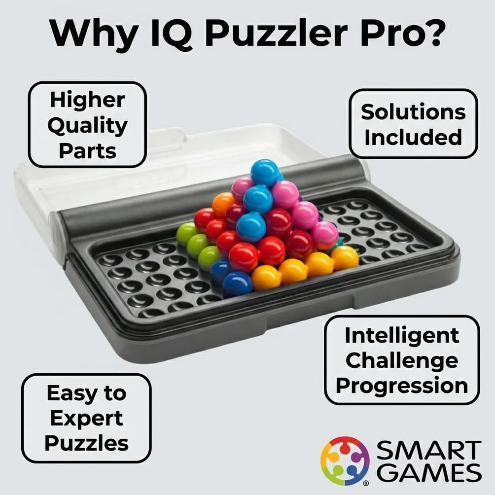 SmartGames IQ Puzzler Pro Jeu Casse Tête 120 Défis 2D 3D 3 Modes de Jeu
